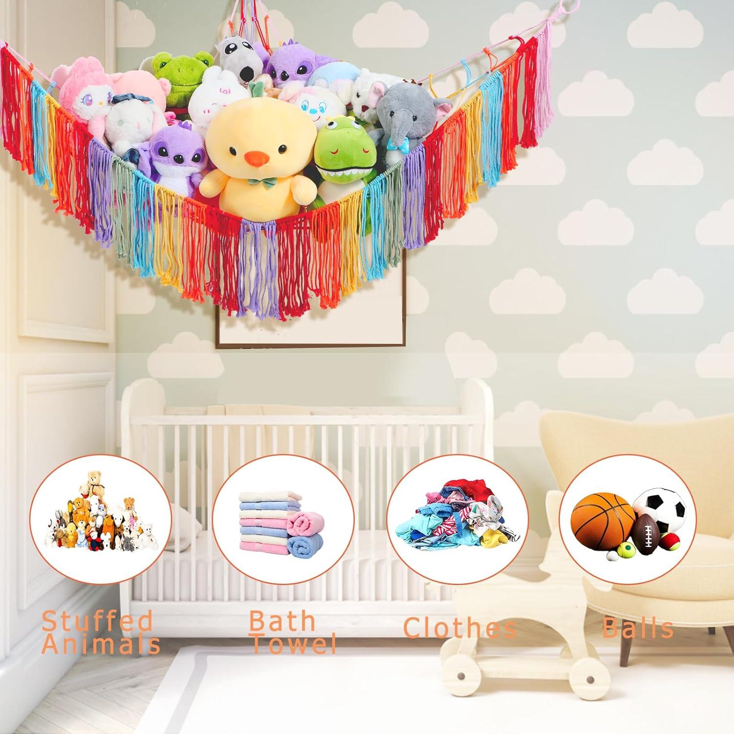 Hamaca de Peluches Saiories Arcoíris 100x150cm Almacenamiento