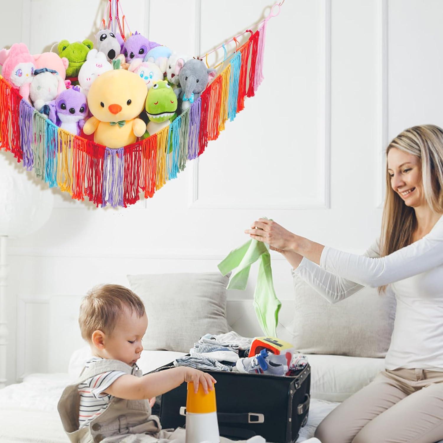 Hamaca de Peluches Saiories Arcoíris 100x150cm Almacenamiento