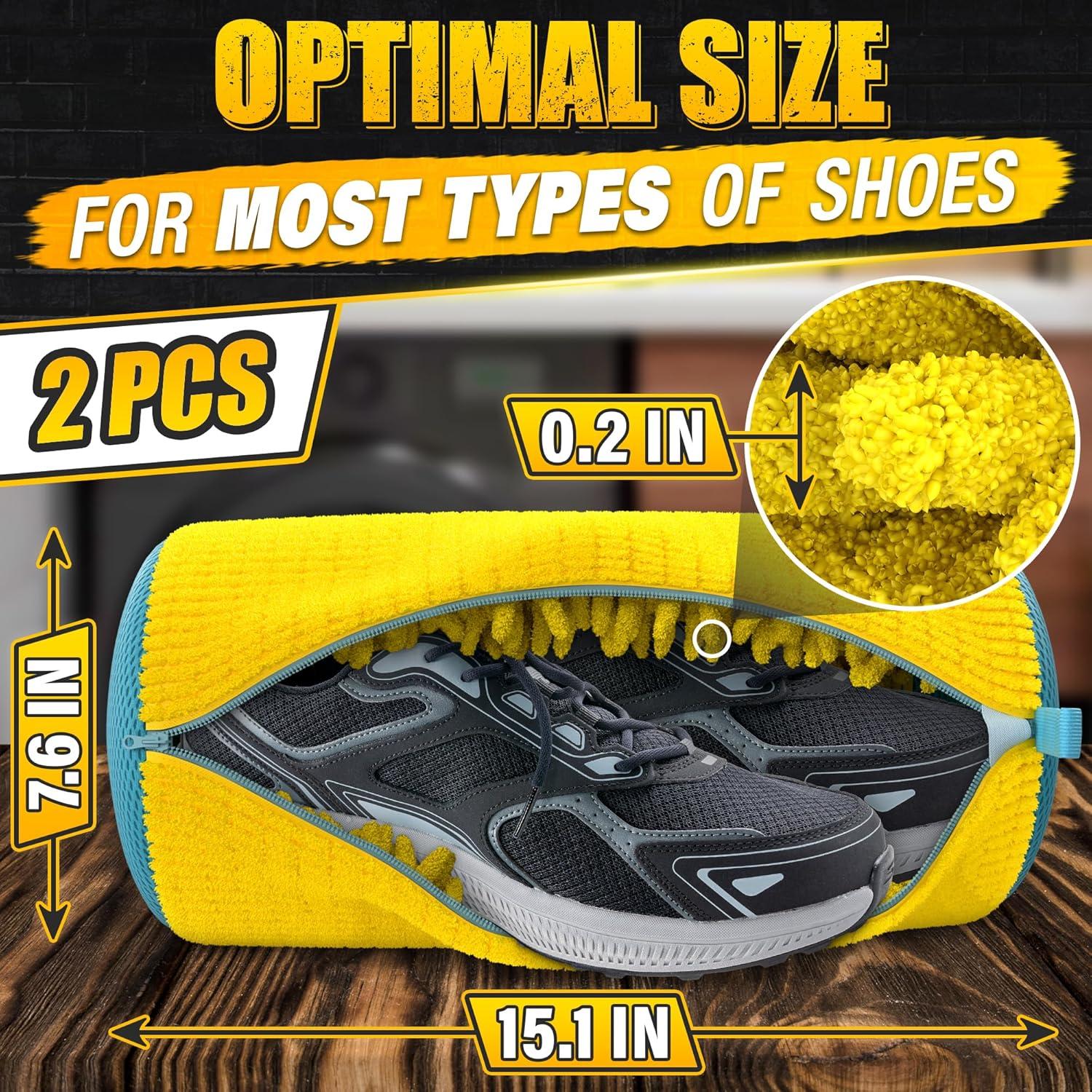 Bolsa de Lavado de Zapatos Lagarto - 2 Pcs Amarilla 40x30 cm