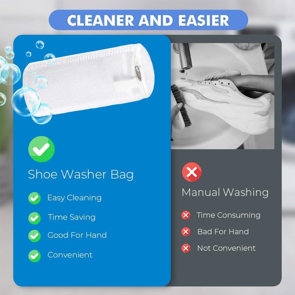 Bolsa de Lavado de Zapatos EPSCY 2 Piezas, Blanco, Reutilizable