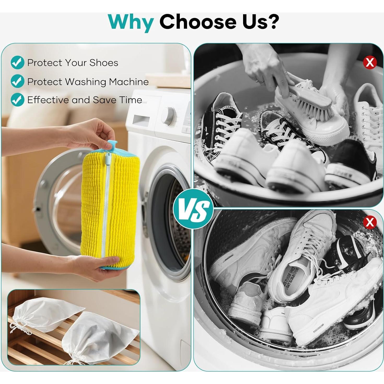 Bolsa de Lavado de Zapatos TIKIWIK Amarilla 2 Piezas