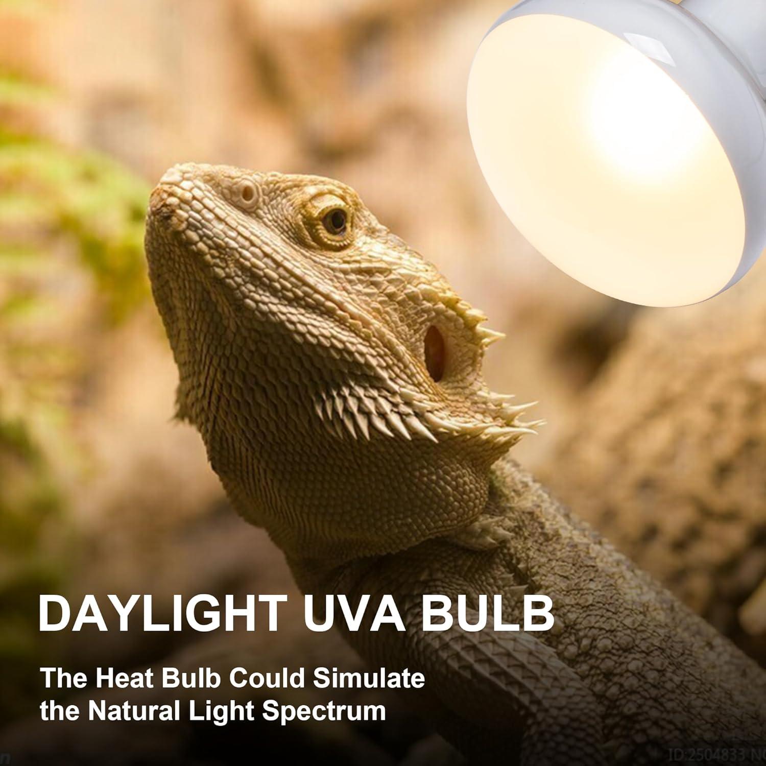 Bombillas de Calor UVA y Roja 100W para Reptiles - 2 Piezas