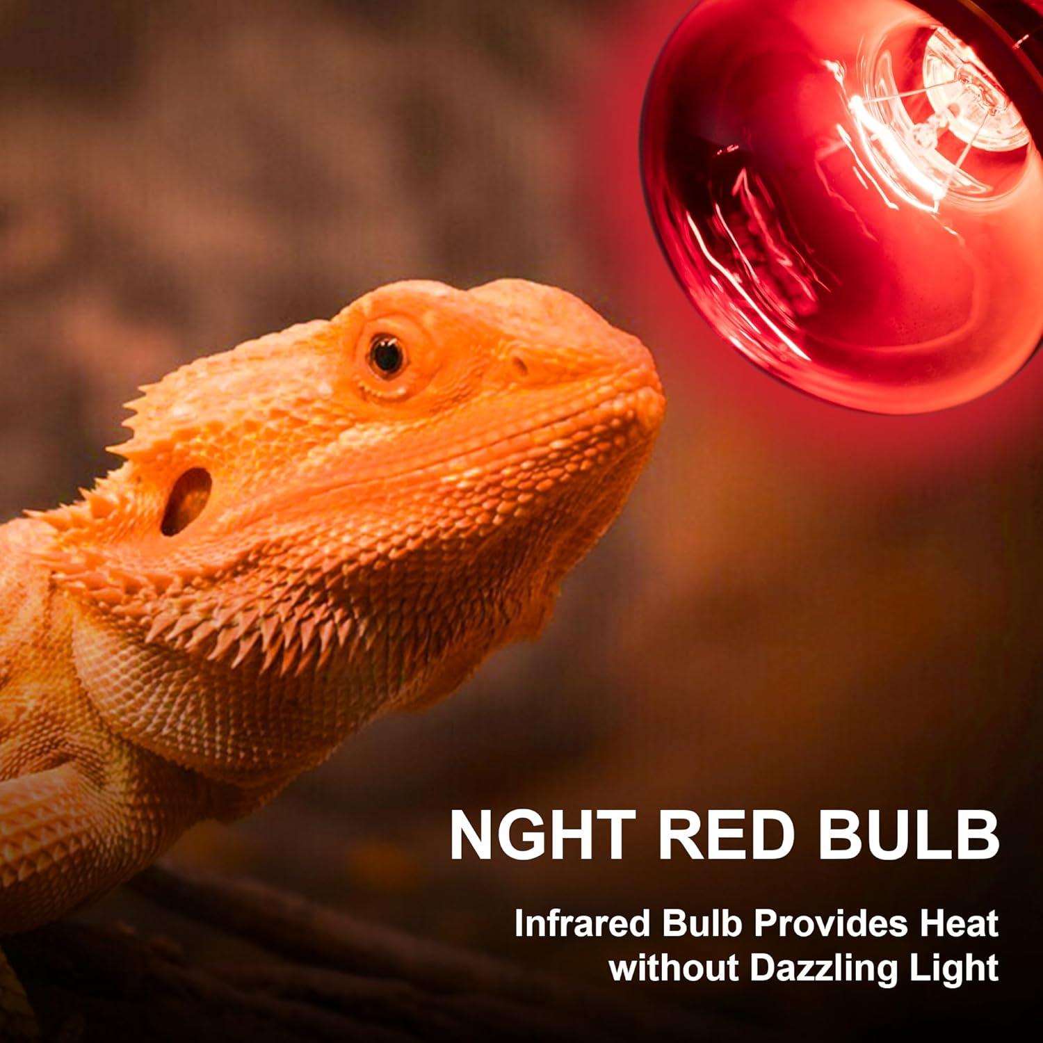 Bombillas de Calor UVA y Roja 100W para Reptiles - 2 Piezas