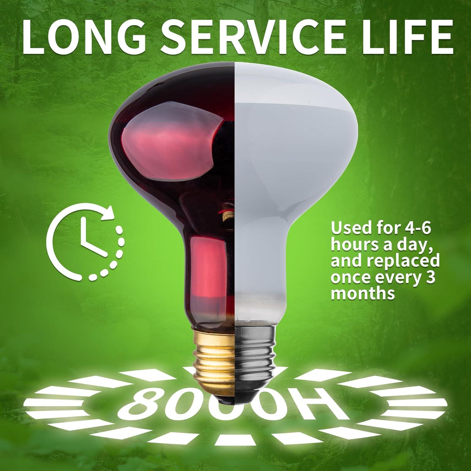 Bombillas de Calor UVA y Roja 100W para Reptiles - 2 Piezas