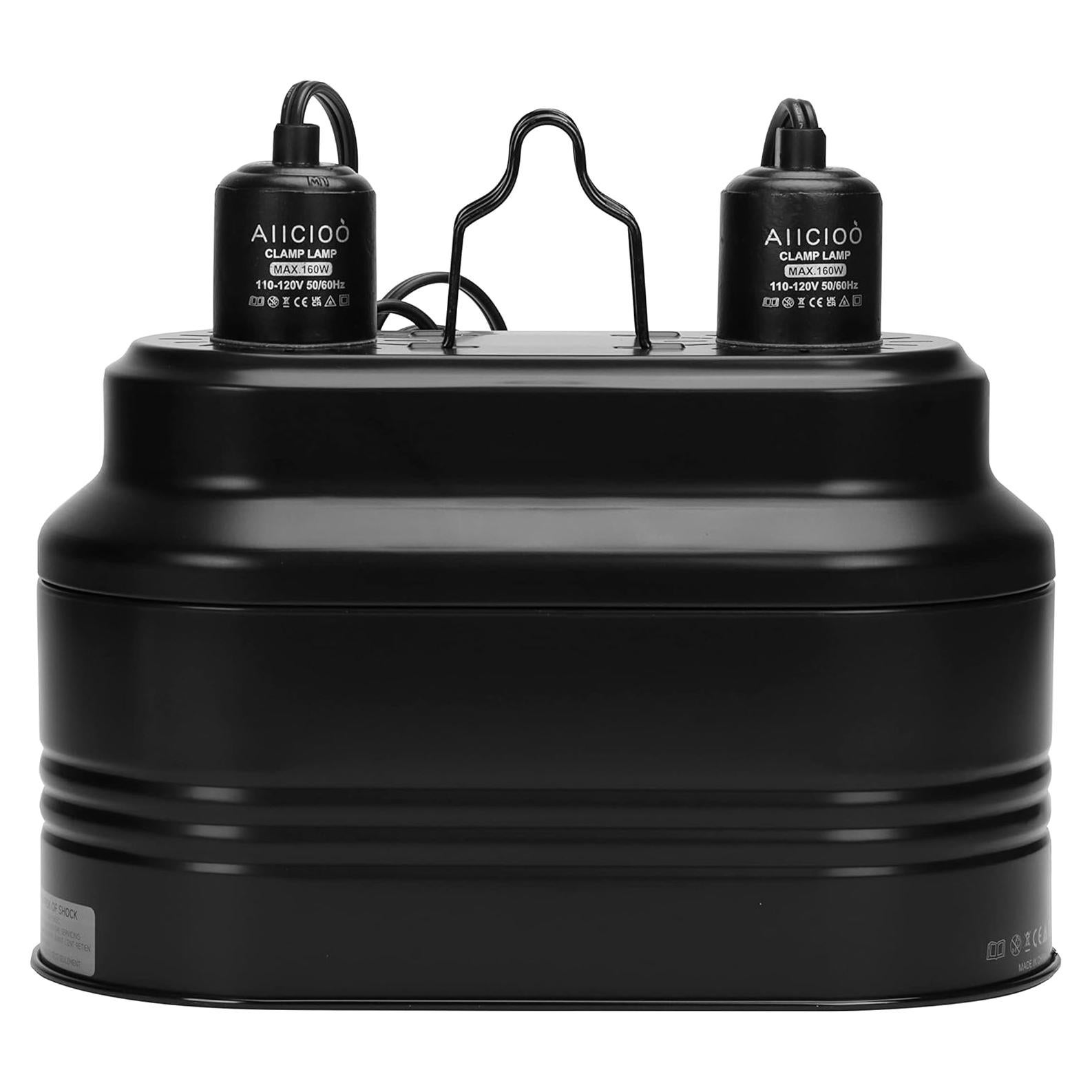 Fijación de Luz Doble para Reptiles AIICIOO 160W UVB