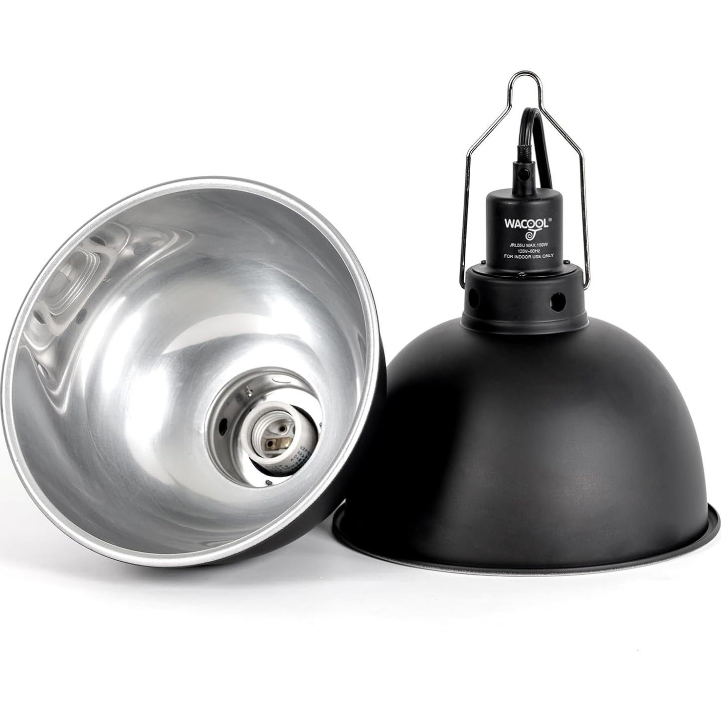 Lámpara de Reptiles WACOOL TERRA 21.6 cm 2 Pack con Cúpula Profunda