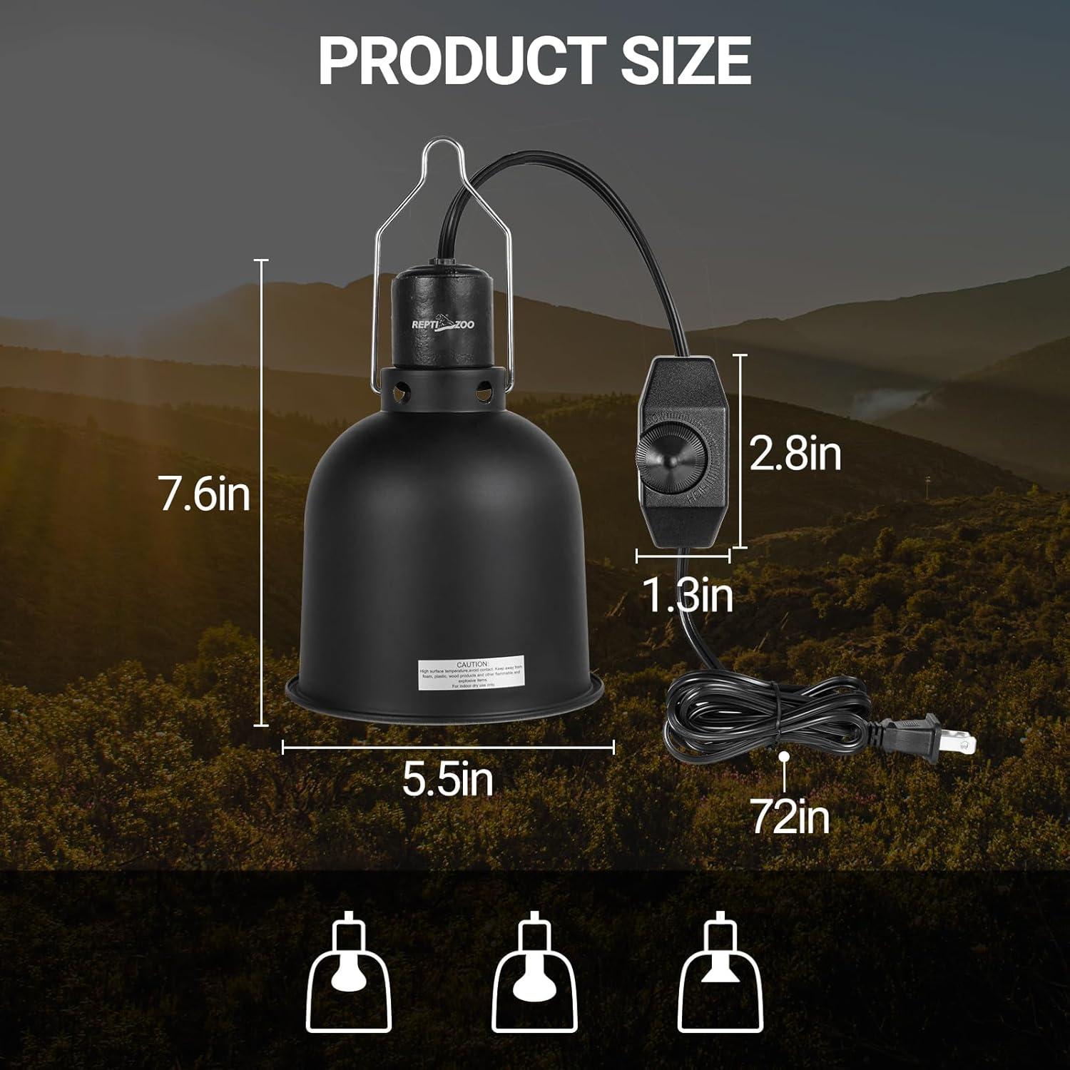 Lámpara de Reptiles Regulable REPTI ZOO 13.97 cm con Reflector