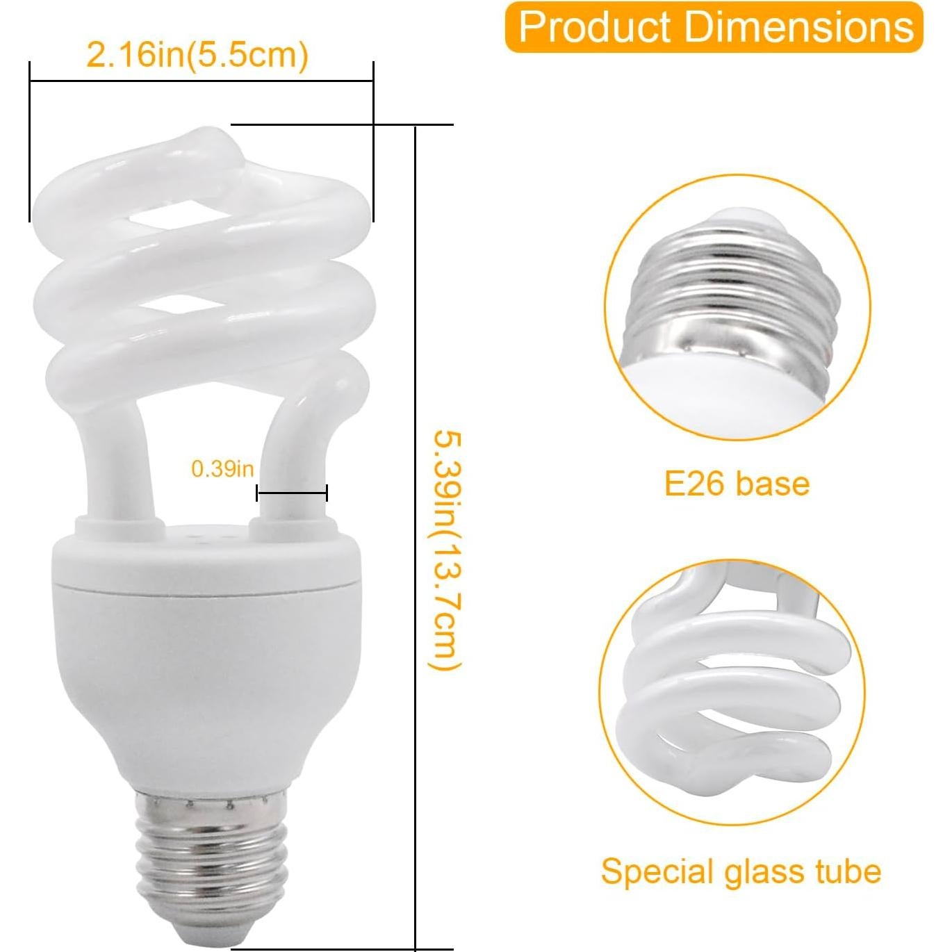 Bombilla UVB 15.0 Yimidool 13W para Reptiles - 1 Paquete