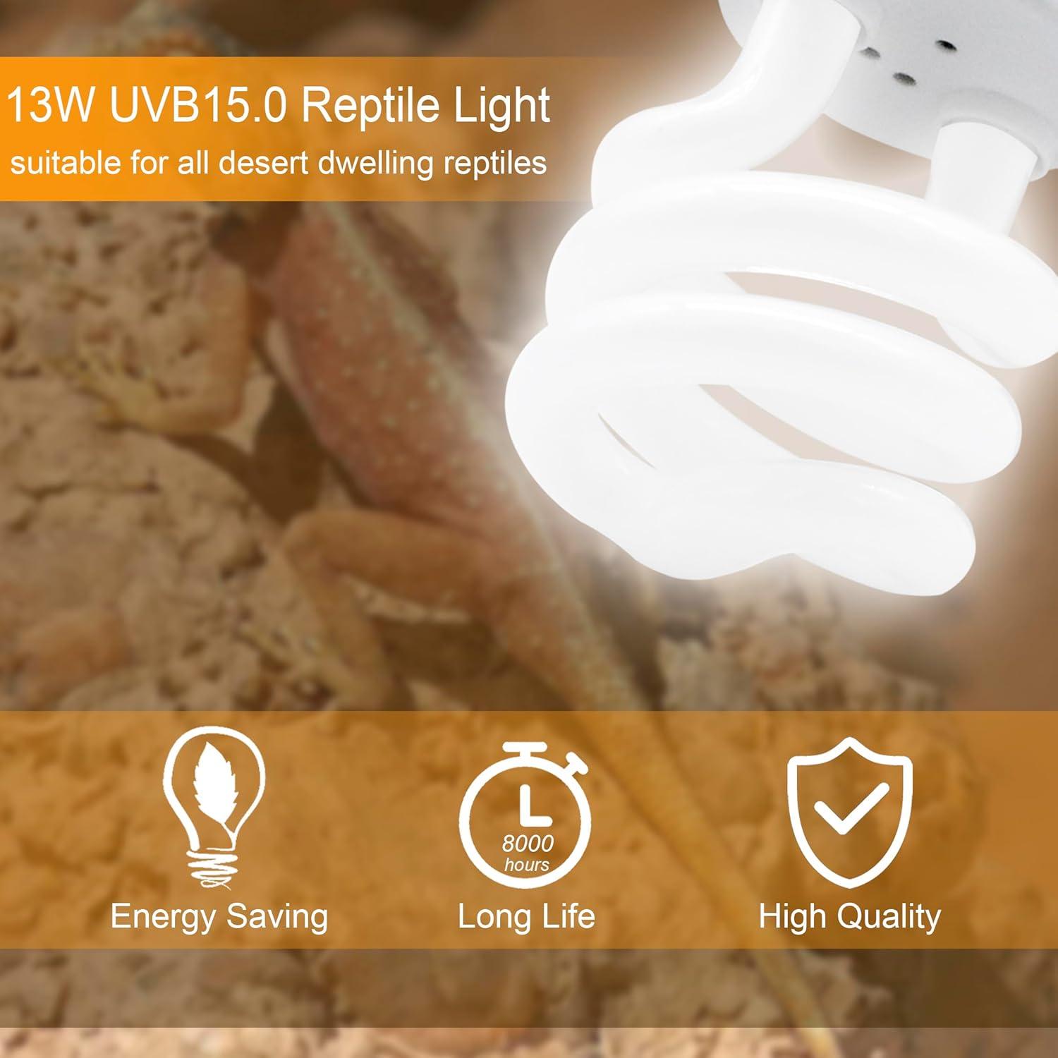 Bombilla UVB 15.0 Yimidool 13W para Reptiles - 1 Paquete