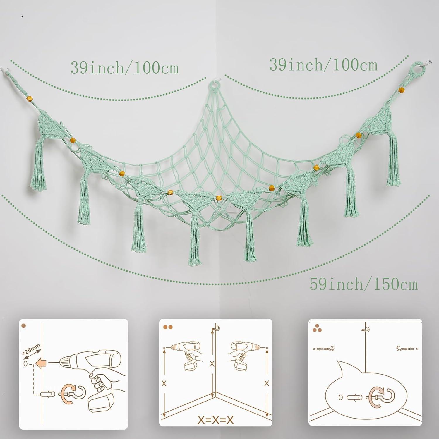 Hamaca de Peluches Colgante Amdermi Verde 150x99 cm