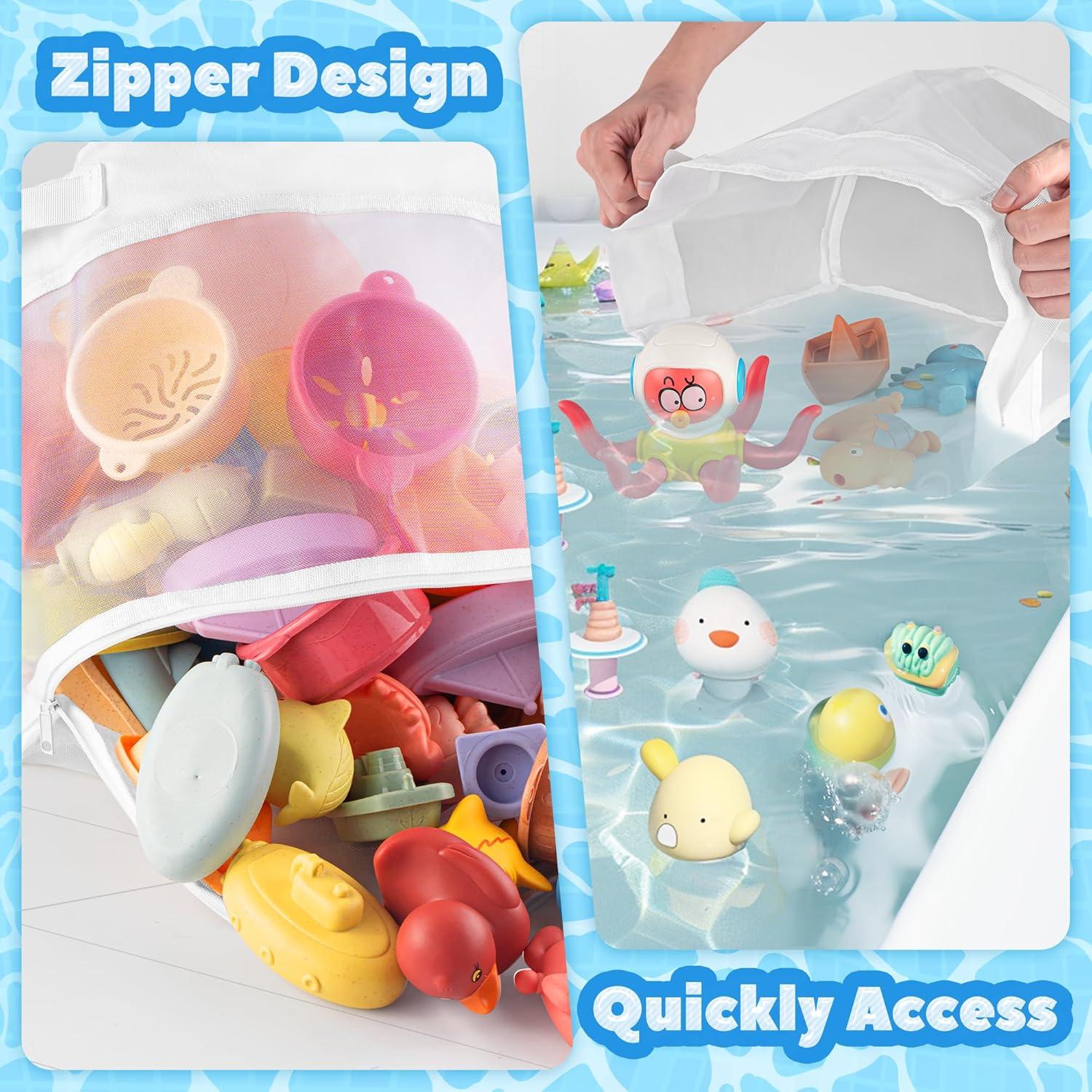 Organizador de Juguetes de Baño UNEEDE 5.86L Malla Blanca