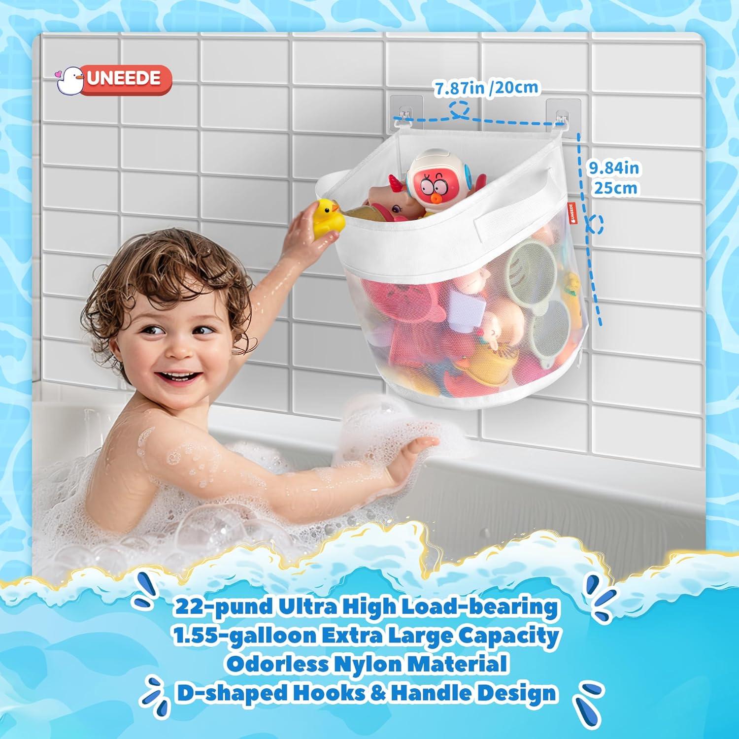 Organizador de Juguetes de Baño UNEEDE 5.86L Malla Blanca