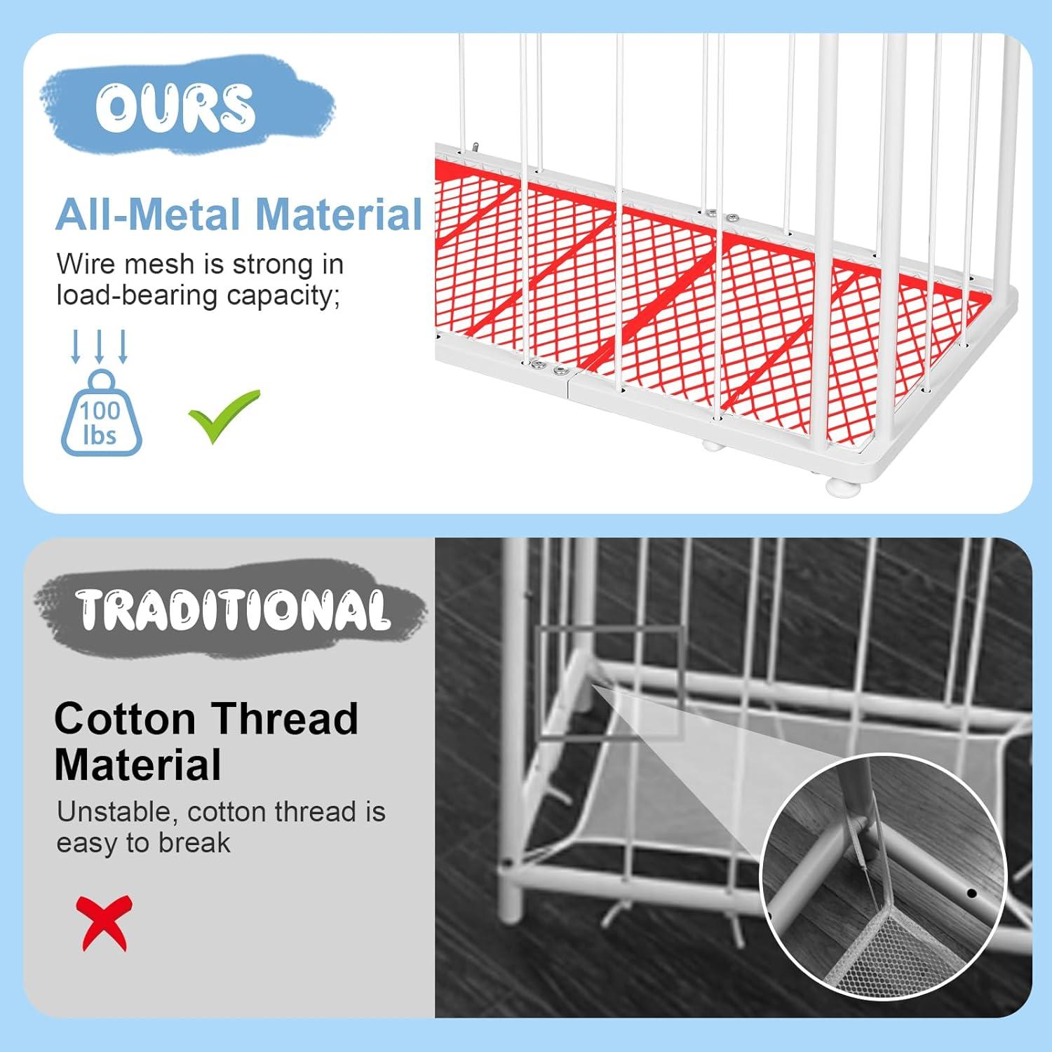 Organizador de Peluches de Metal Blanco - Almacenamiento Pared/Suelo