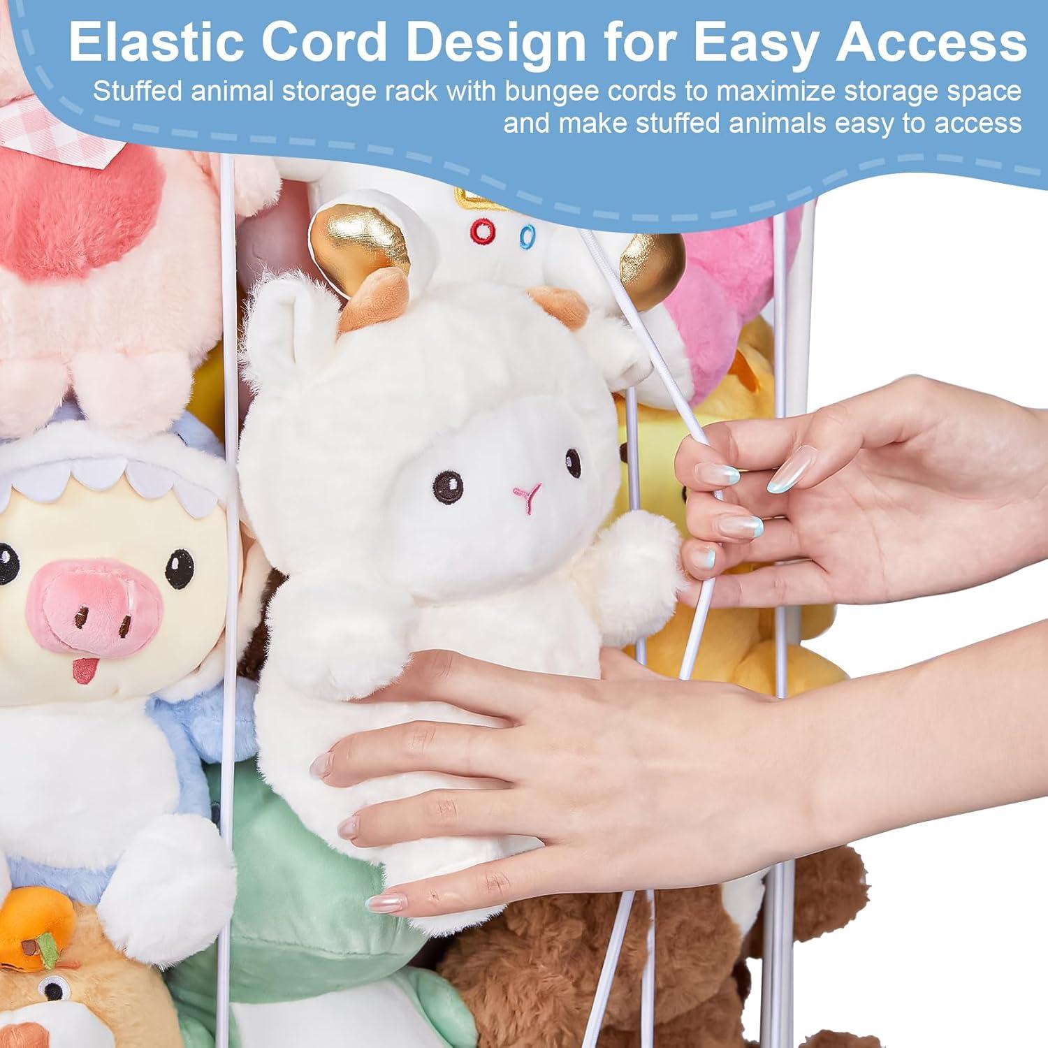 Organizador de Peluches de Metal Blanco - Almacenamiento Pared/Suelo