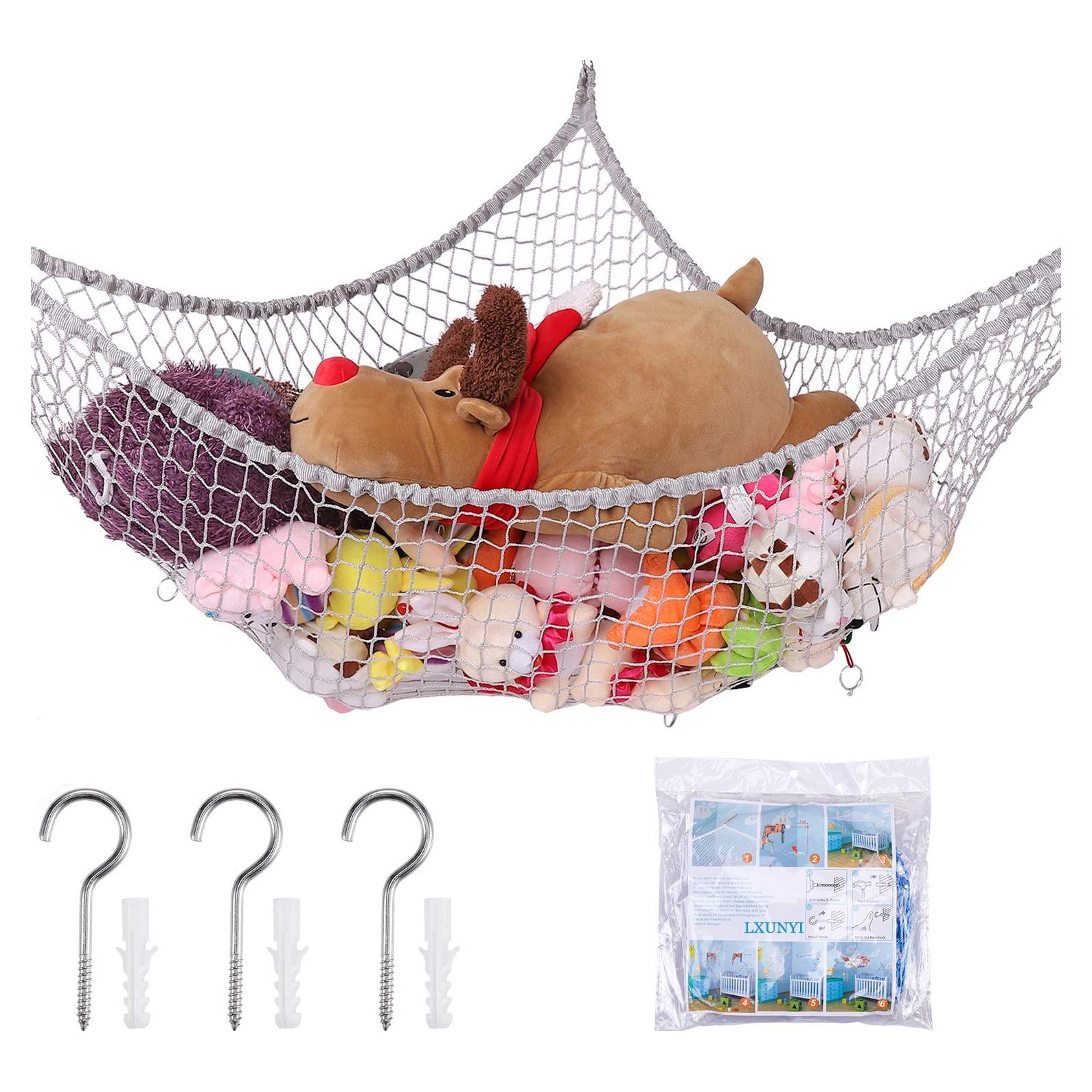 Hamaca de Juguetes Extra Grande LXUNYI 178x117 cm Gris