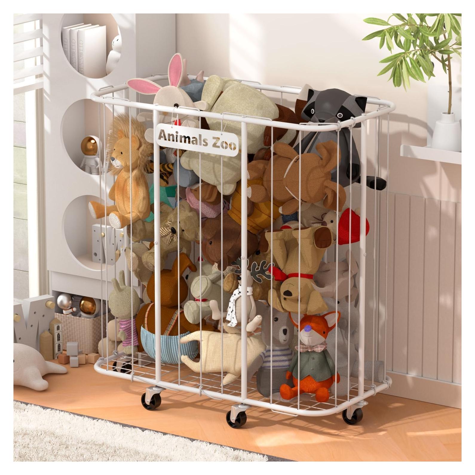 Organizador de Juguetes de Peluche YKDIRECT 300L Blanco