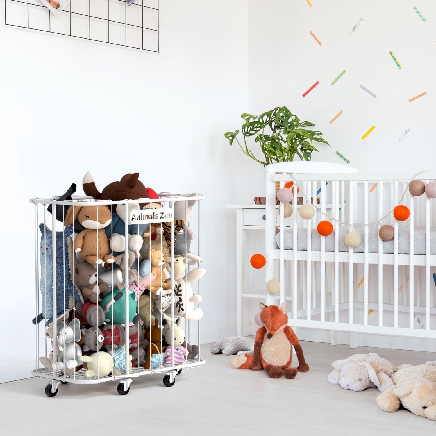 Organizador de Juguetes de Peluche YKDIRECT 300L Blanco