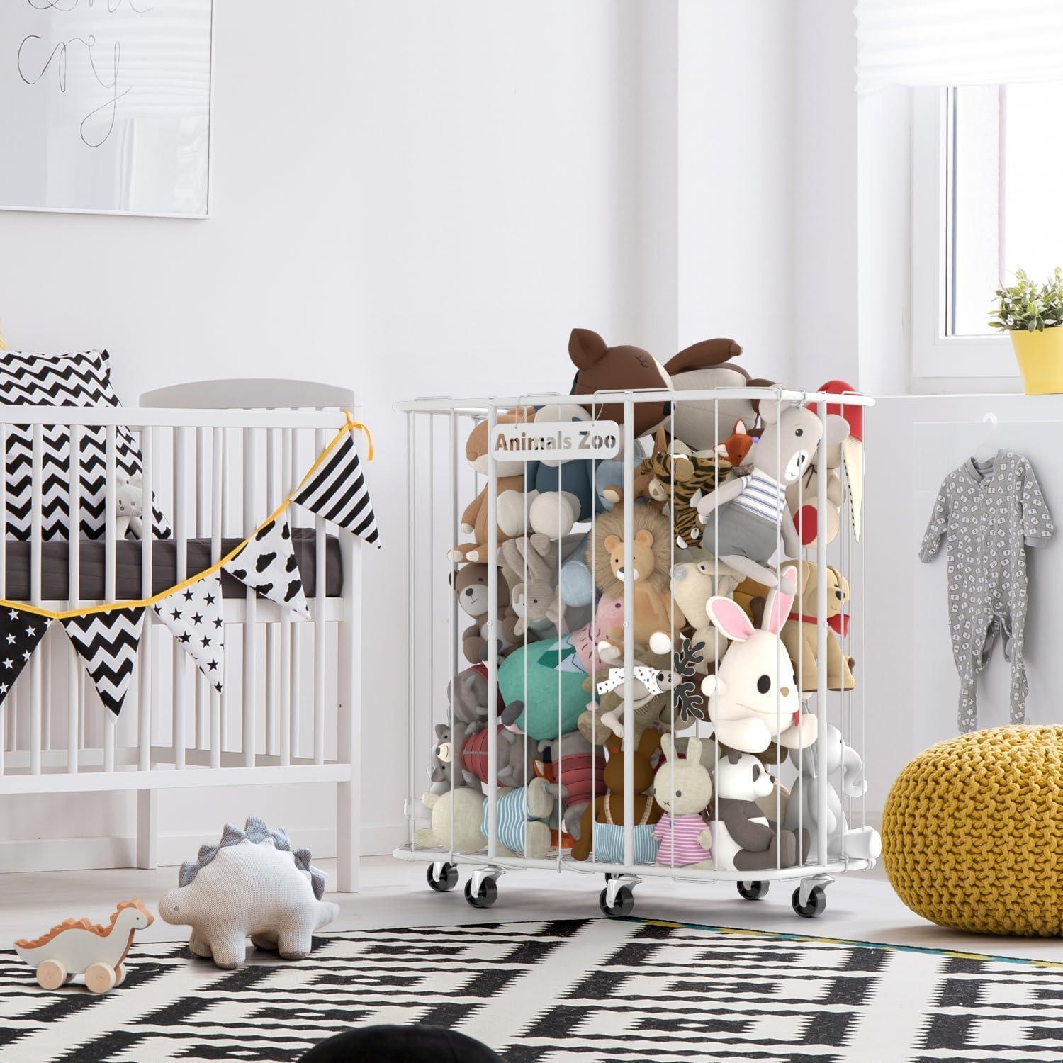 Organizador de Juguetes de Peluche YKDIRECT 300L Blanco