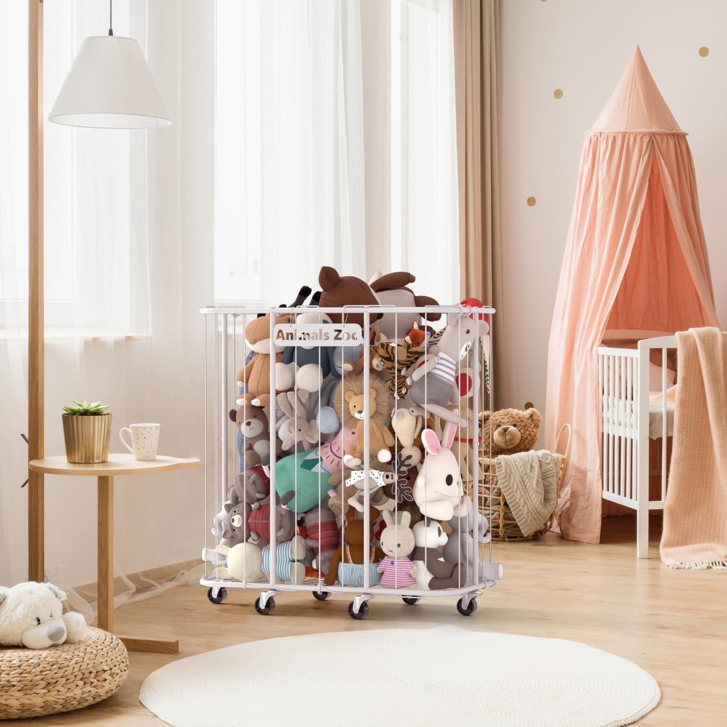 Organizador de Juguetes de Peluche YKDIRECT 300L Blanco