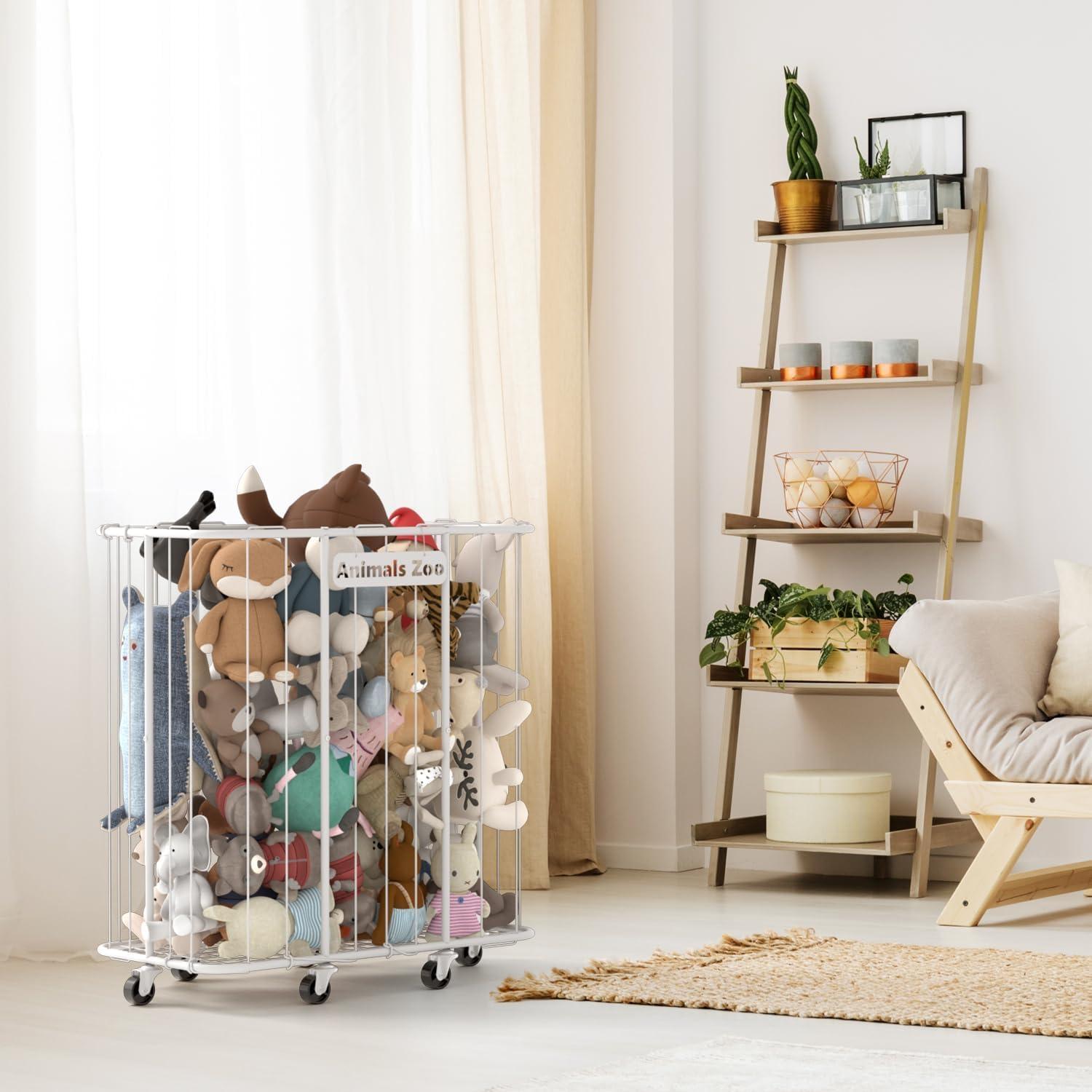 Organizador de Juguetes de Peluche YKDIRECT 300L Blanco