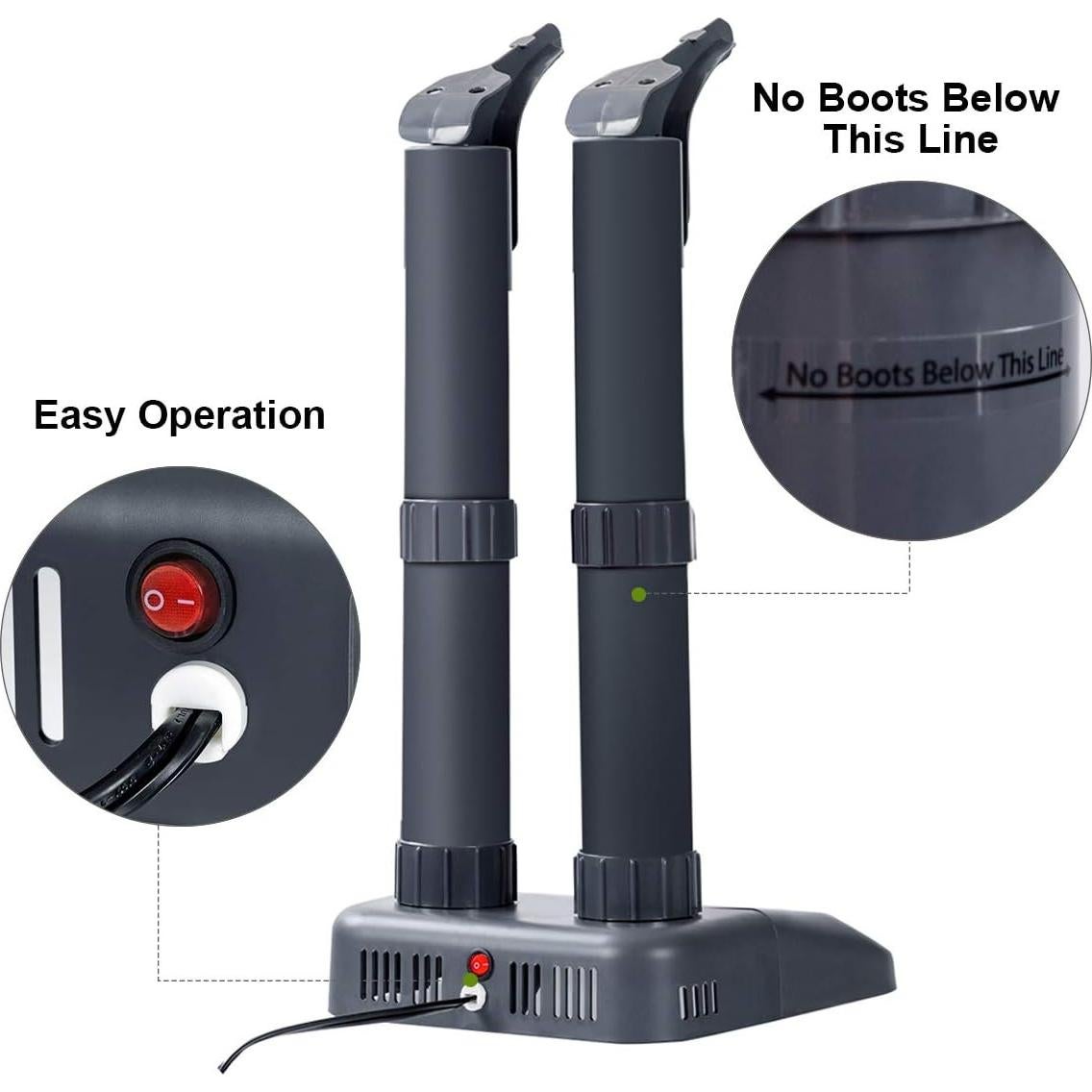 Secador de Botas Eléctrico COSTWAY 2-Zapatos 36W Negro