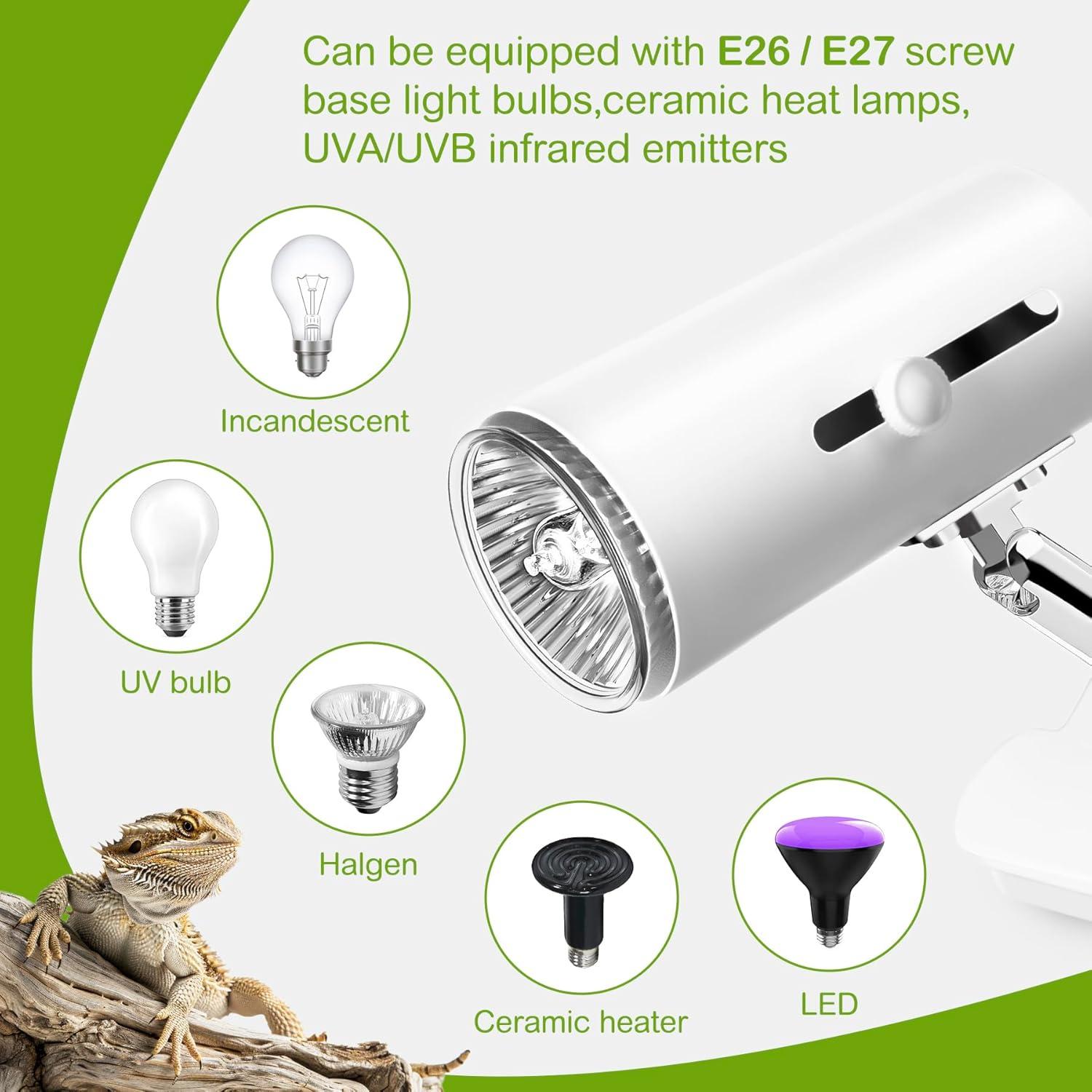 Lámpara de Calor UVA UVB 50W para Reptiles Clioran