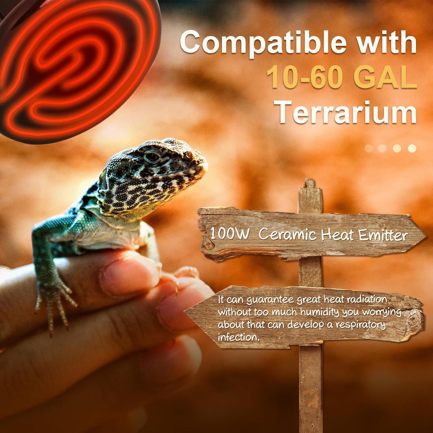 Lámpara de Calor Cerámico NEPTONION 100W para Reptiles