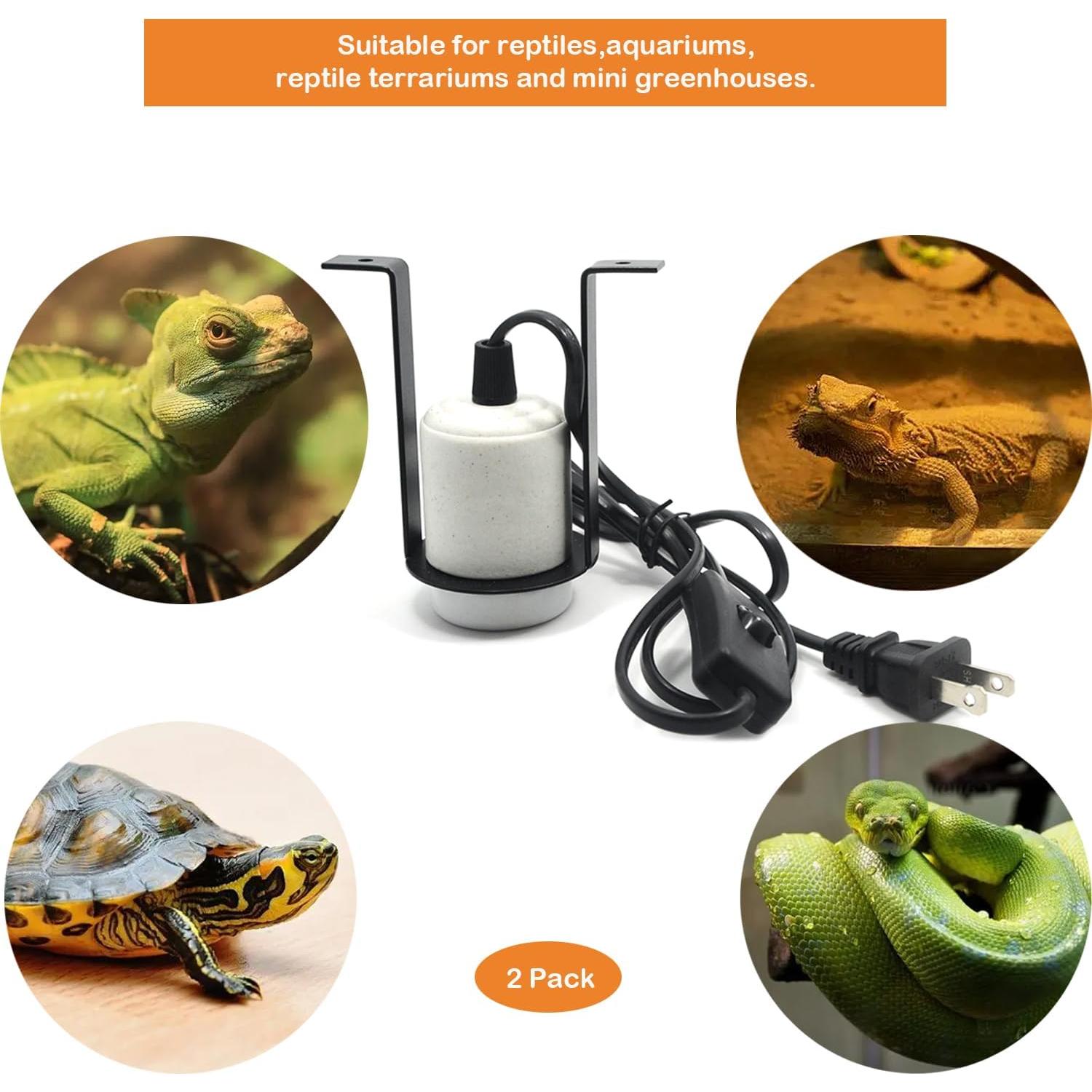 Soporte de Lámpara de Calor Cerámica E27 para Reptiles - 2 Piezas