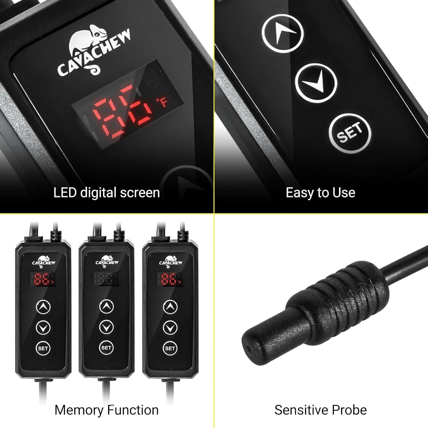 Termostato Digital CAVACHEW para Reptiles 300W PID LED