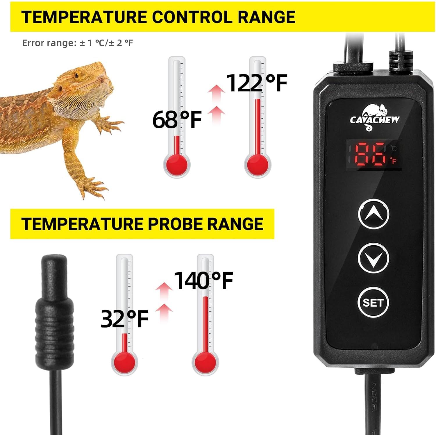 Termostato Digital CAVACHEW para Reptiles 300W PID LED