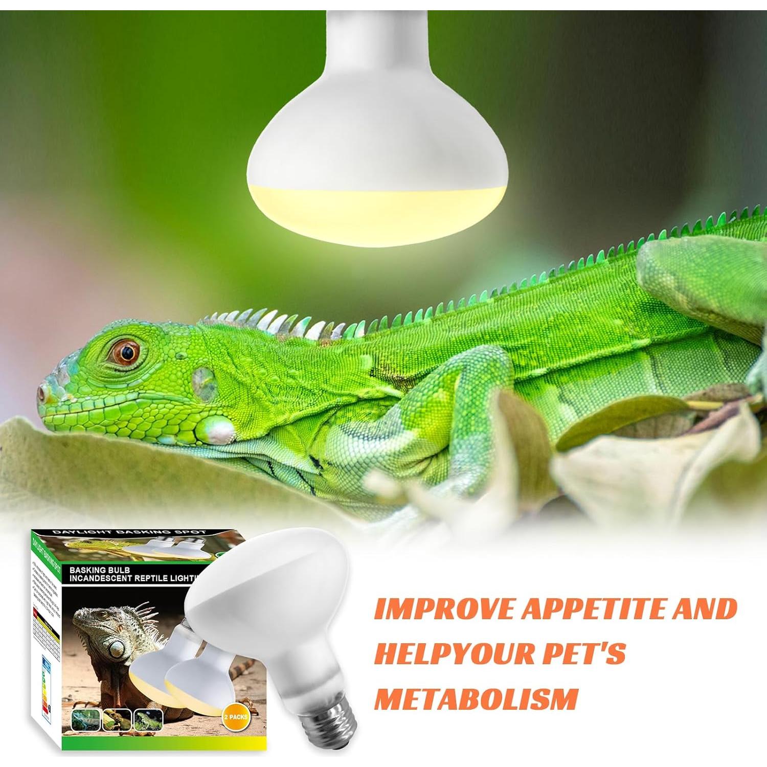 Bombillas de Calor para Reptiles Yimidool 75W UVA Paquete de 2