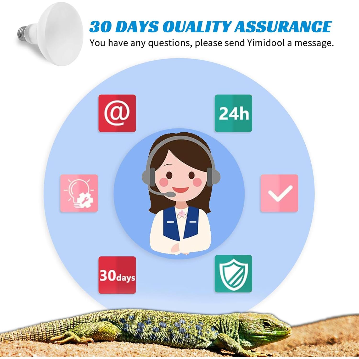 Bombillas de Calor para Reptiles Yimidool 75W UVA Paquete de 2