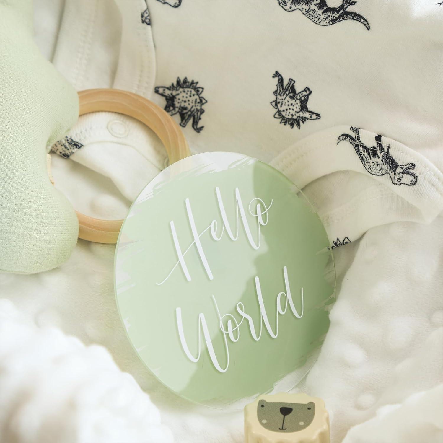 Tarjetas de Hitos Mensuales para Bebés UNIQOOO - Verde Salvia