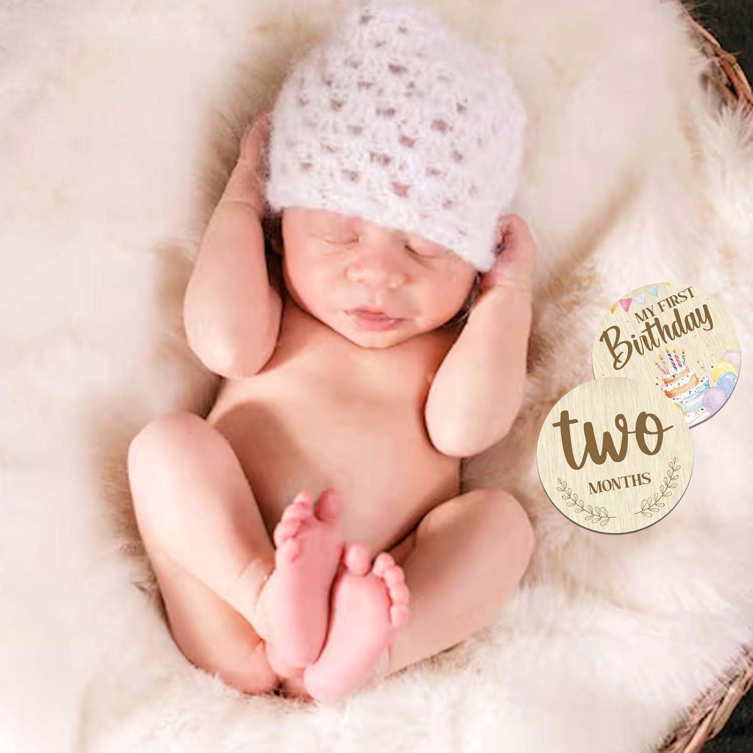 Tarjetas de Hitos Mensuales de Madera Threetols - 11 Piezas