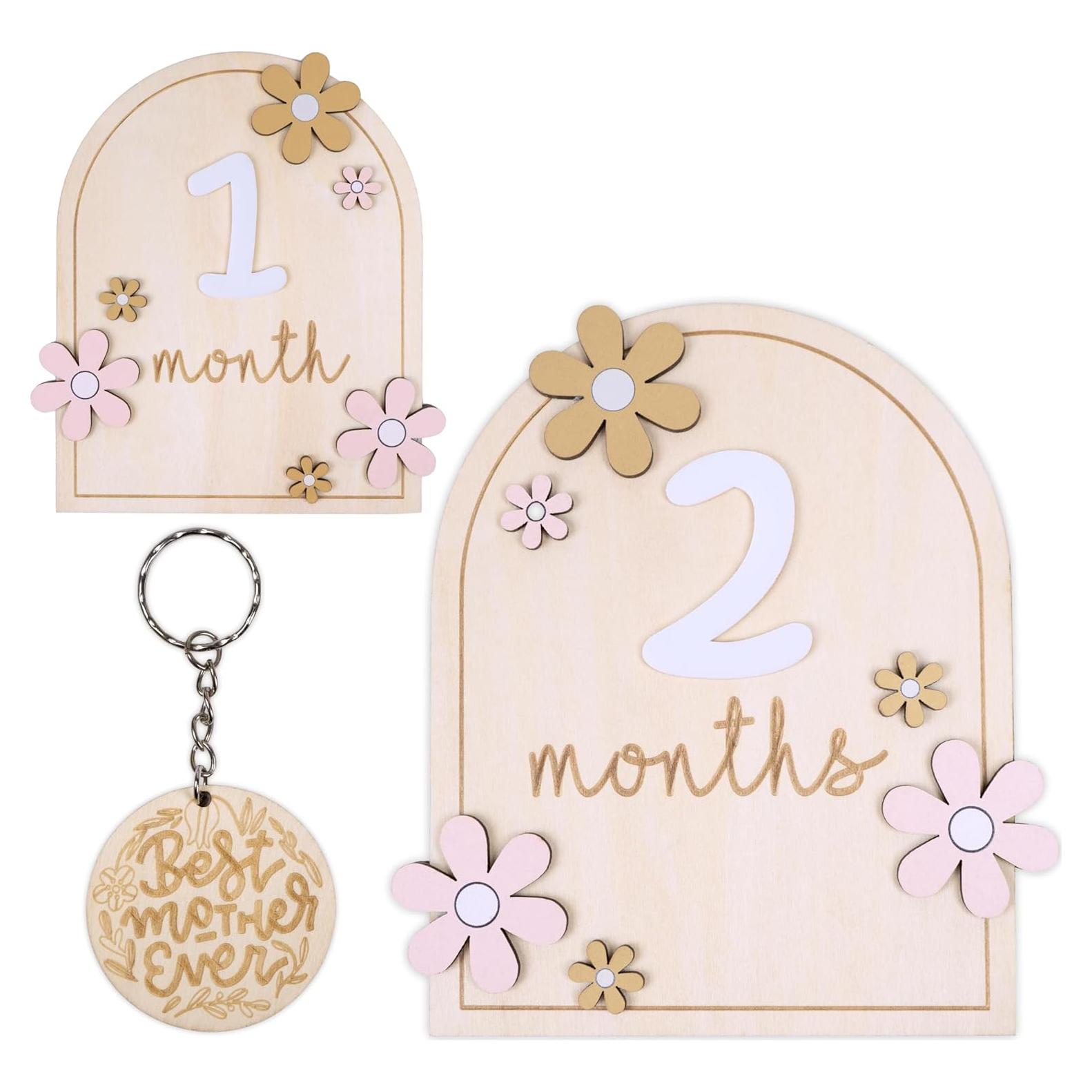 Carteles Mensuales de Hitos para Bebés DUTHUDU - Madera Neutra