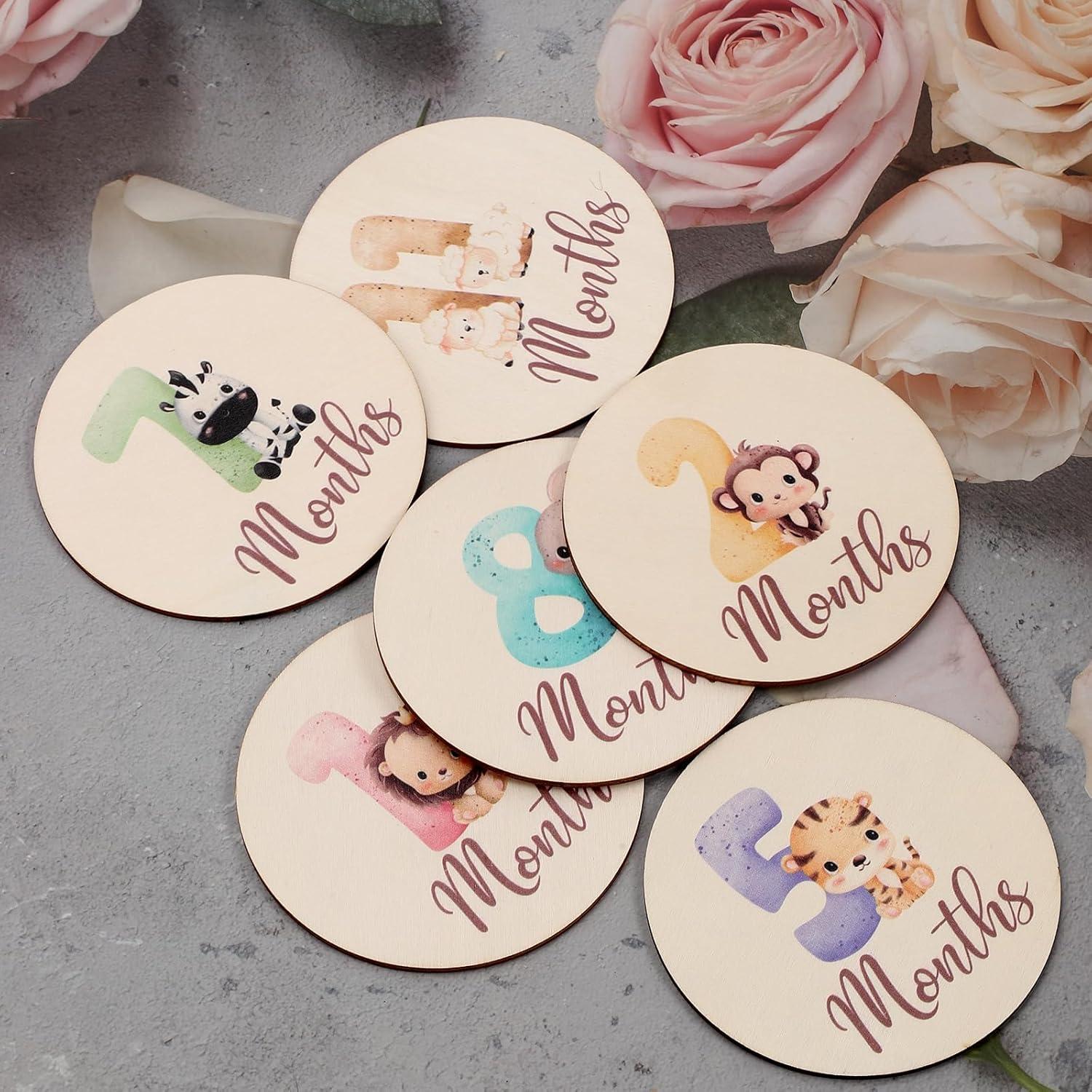 Tarjetas de Hitos Mensuales para Bebés Bettsparks - Animales