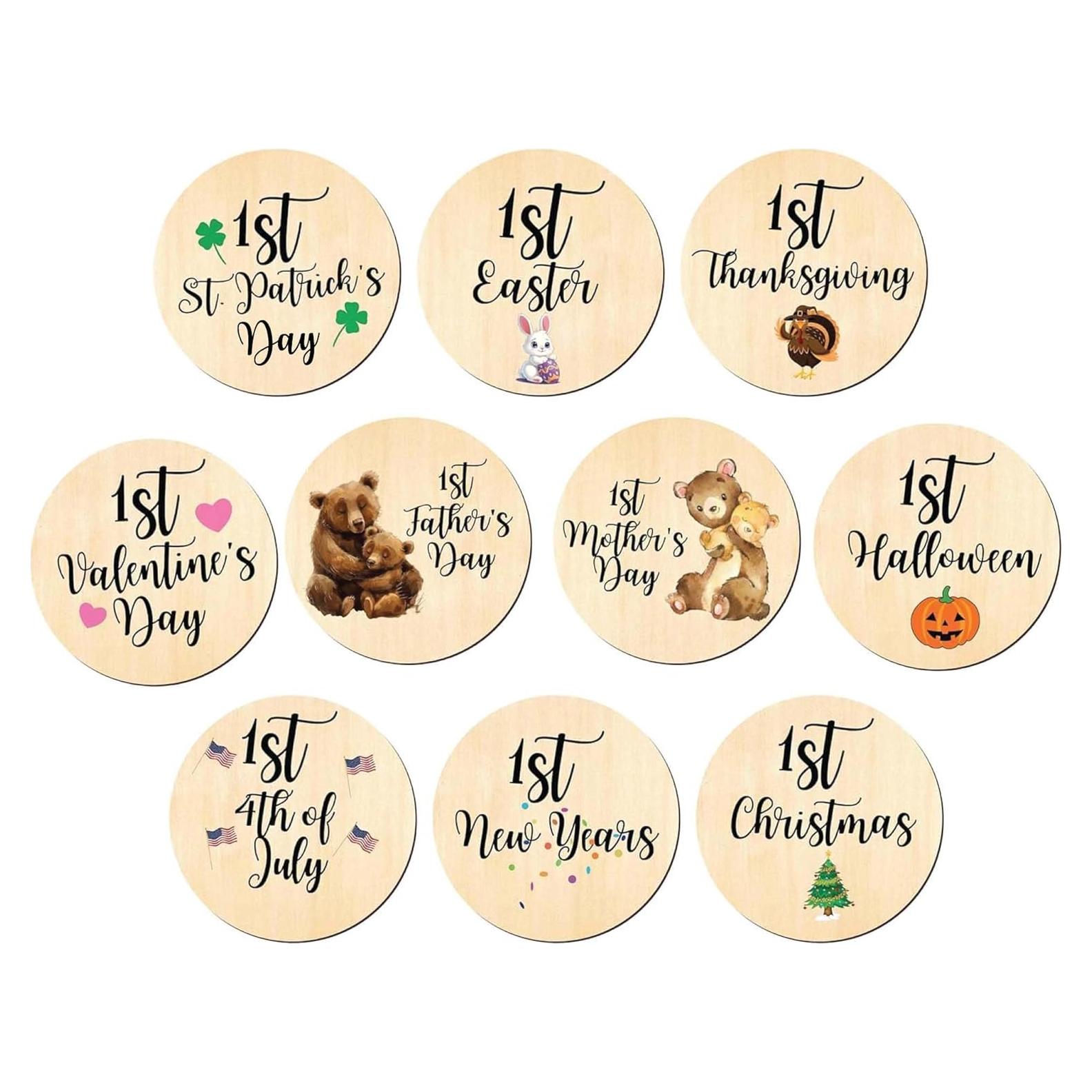 Tarjetas de Hitos de Vacaciones OENIZI - Madera 10.16 cm