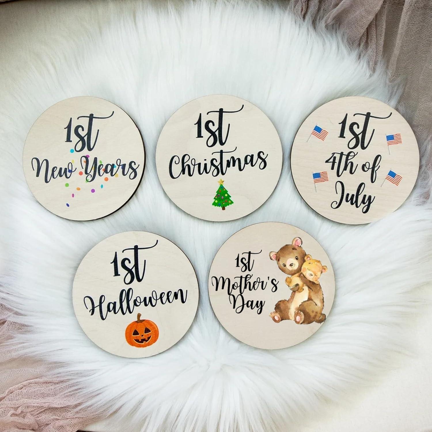 Tarjetas de Hitos de Vacaciones OENIZI - Madera 10.16 cm