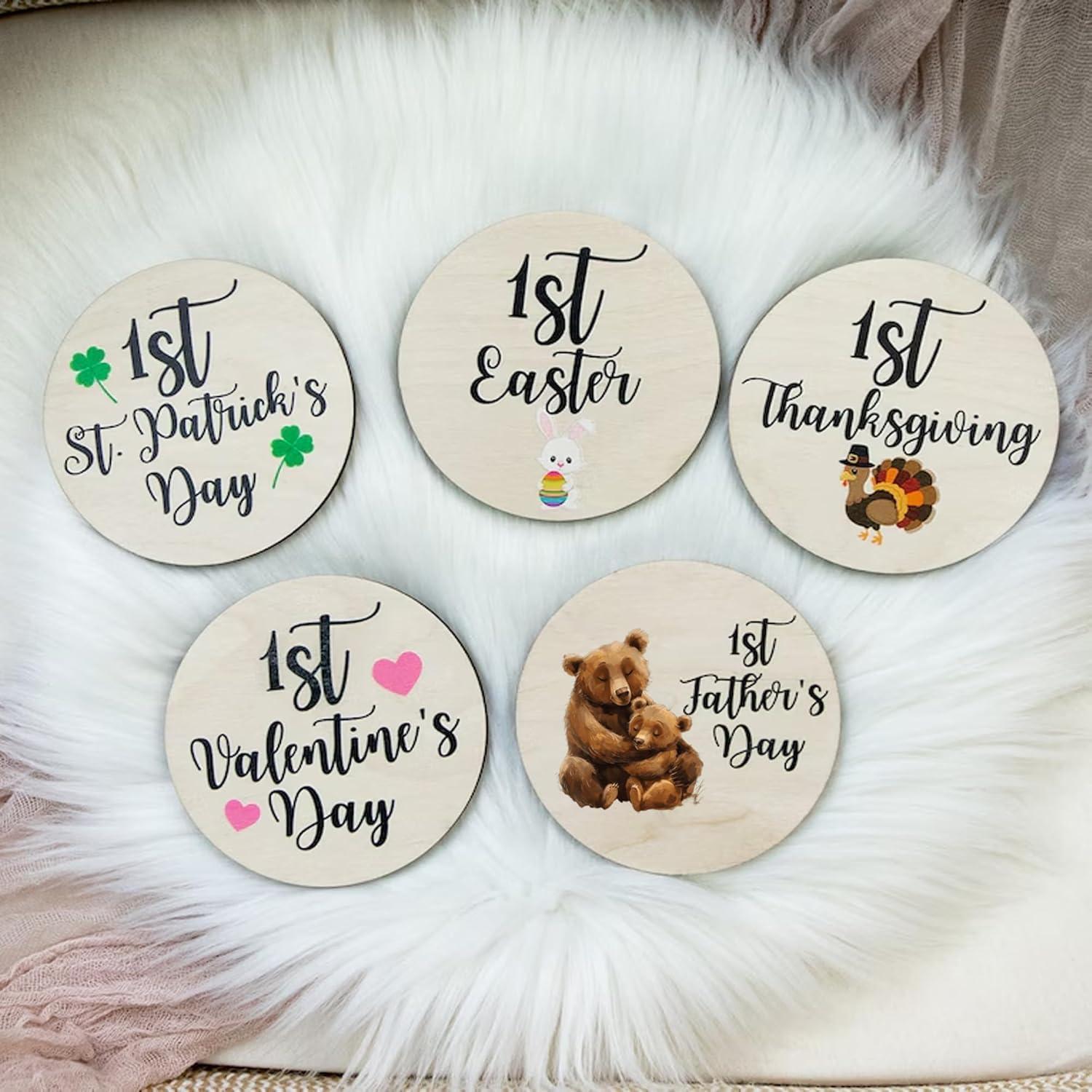 Tarjetas de Hitos de Vacaciones OENIZI - Madera 10.16 cm