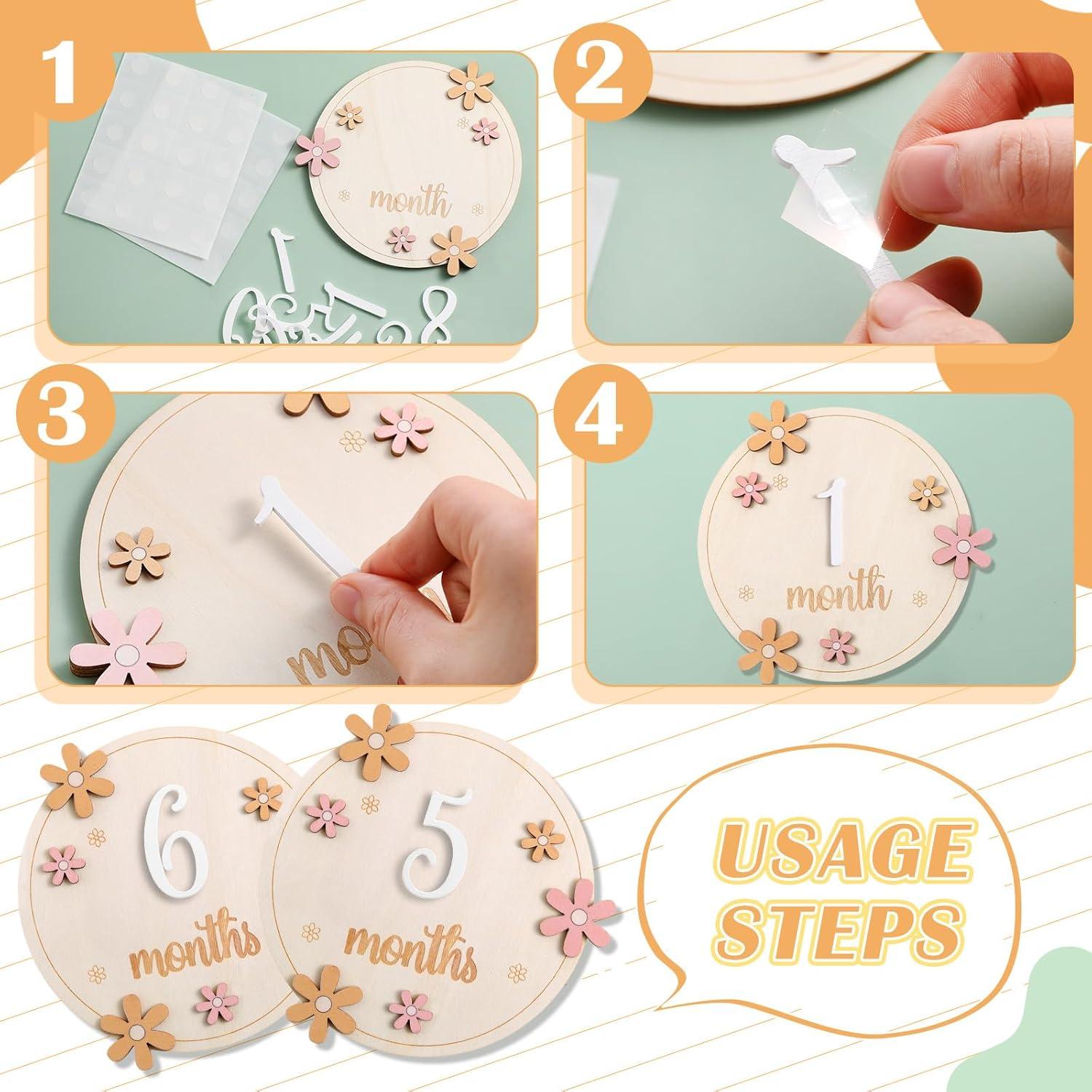 Tarjetas de Hitos Mensuales para Bebés Beeveer - Set de 12