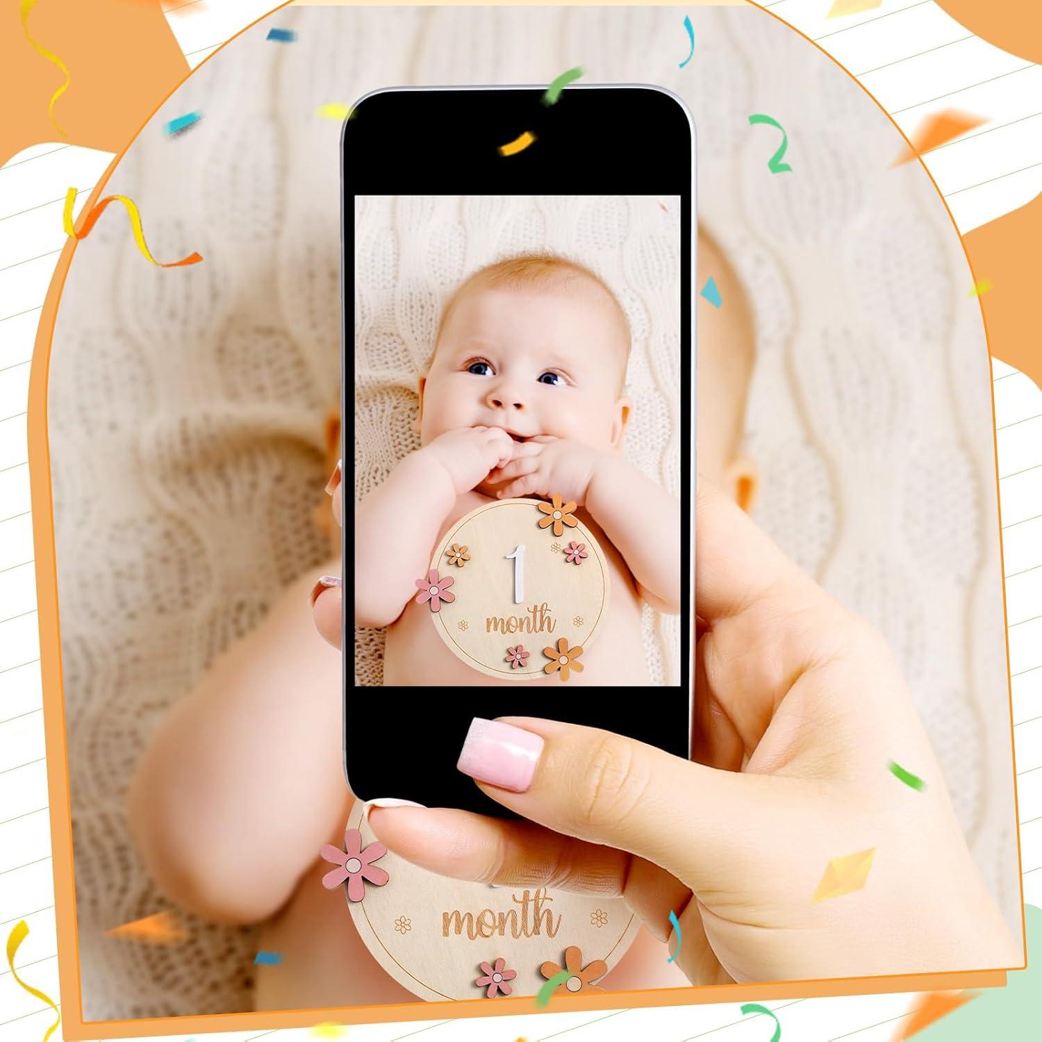 Tarjetas de Hitos Mensuales para Bebés Beeveer - Set de 12