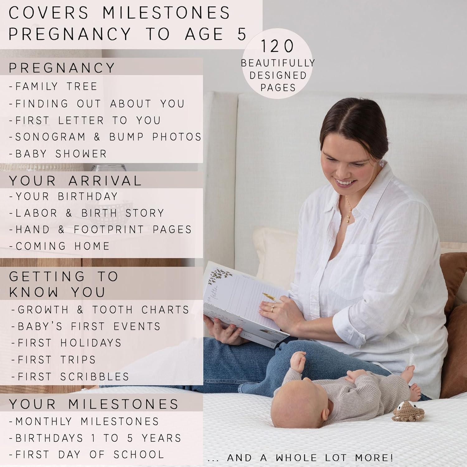 Libro de Recuerdos para Bebé dos pequeños dinosaurios 120 Páginas