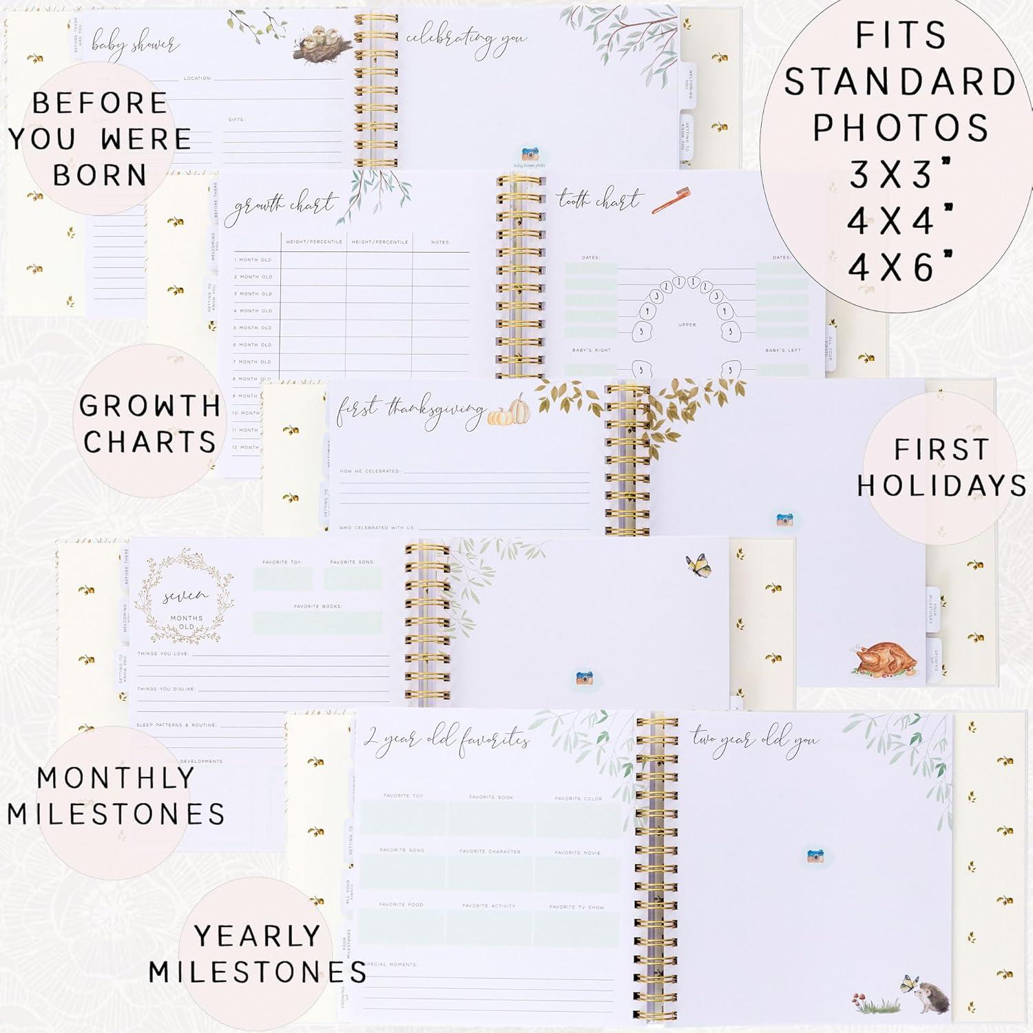 Libro de Recuerdos para Bebé dos pequeños dinosaurios 120 Páginas