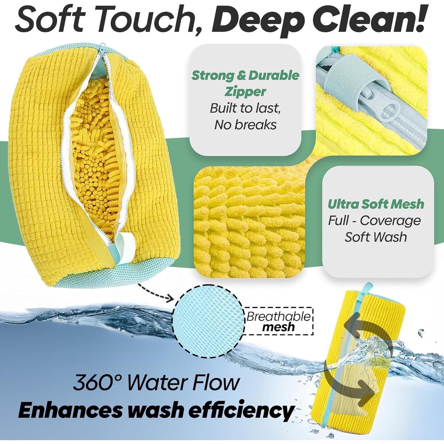 Bolsa de Lavado de Zapatos Reutilizable PAYTEXT 2 Pcs Amarillo