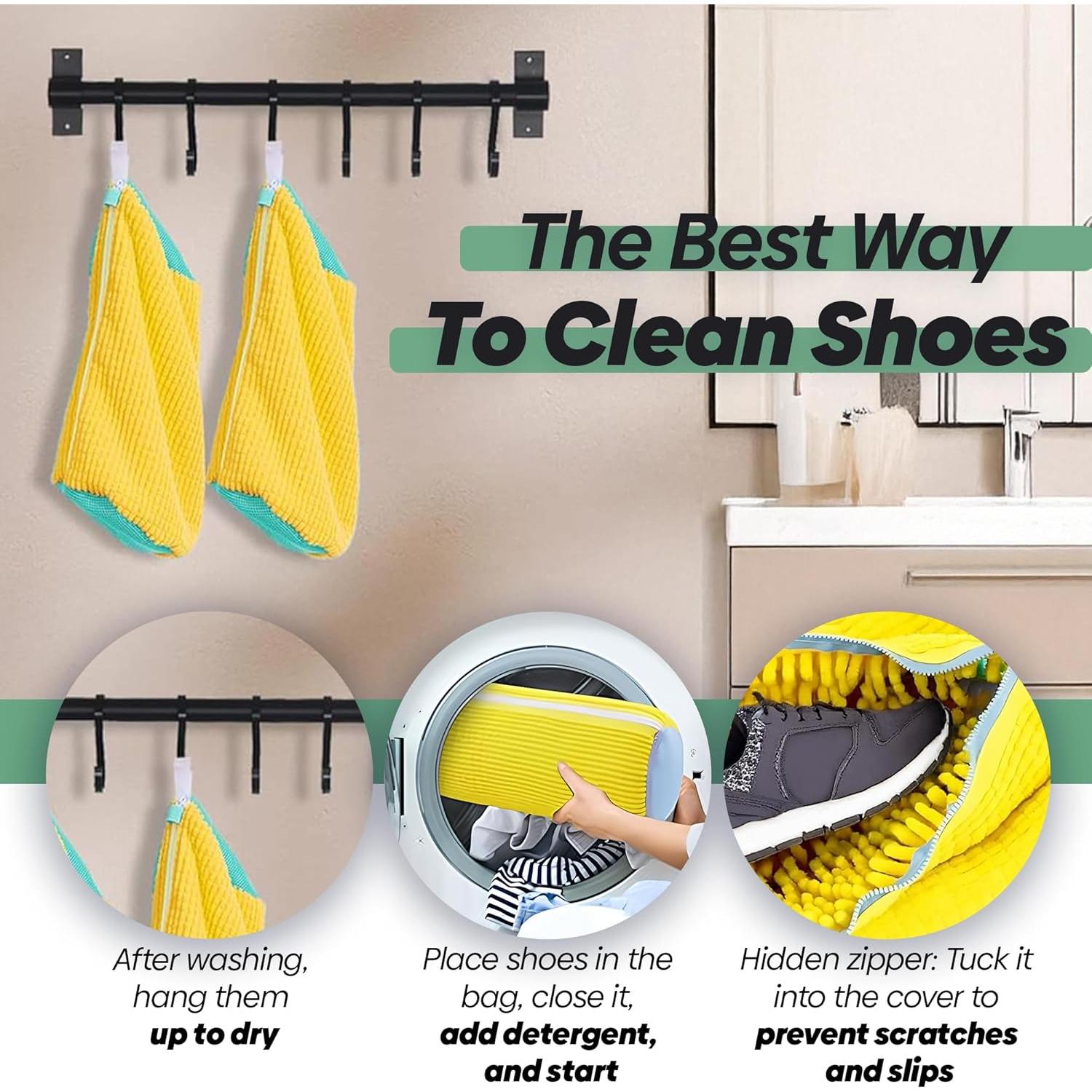 Bolsa de Lavado de Zapatos Reutilizable PAYTEXT 2 Pcs Amarillo