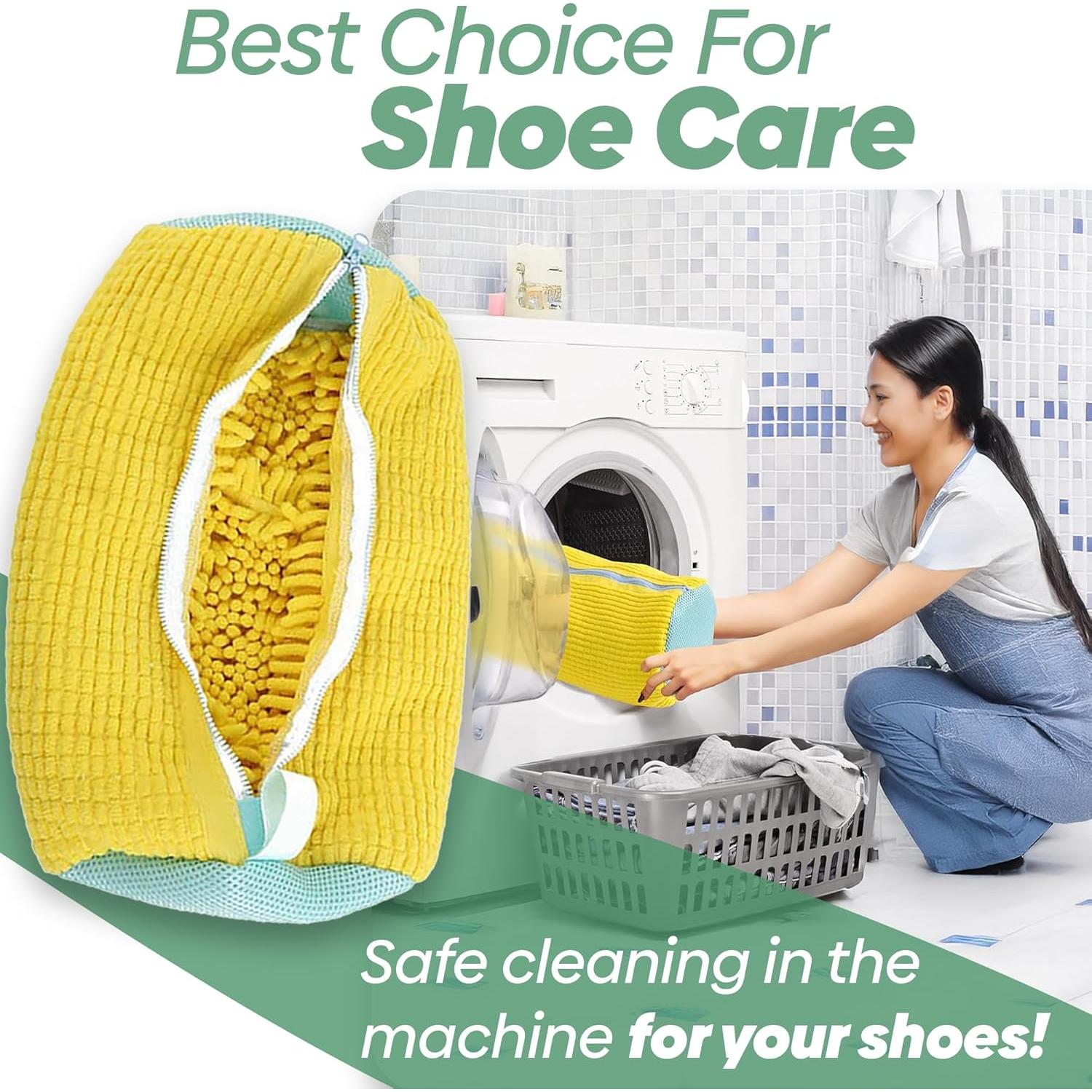 Bolsa de Lavado de Zapatos Reutilizable PAYTEXT 2 Pcs Amarillo