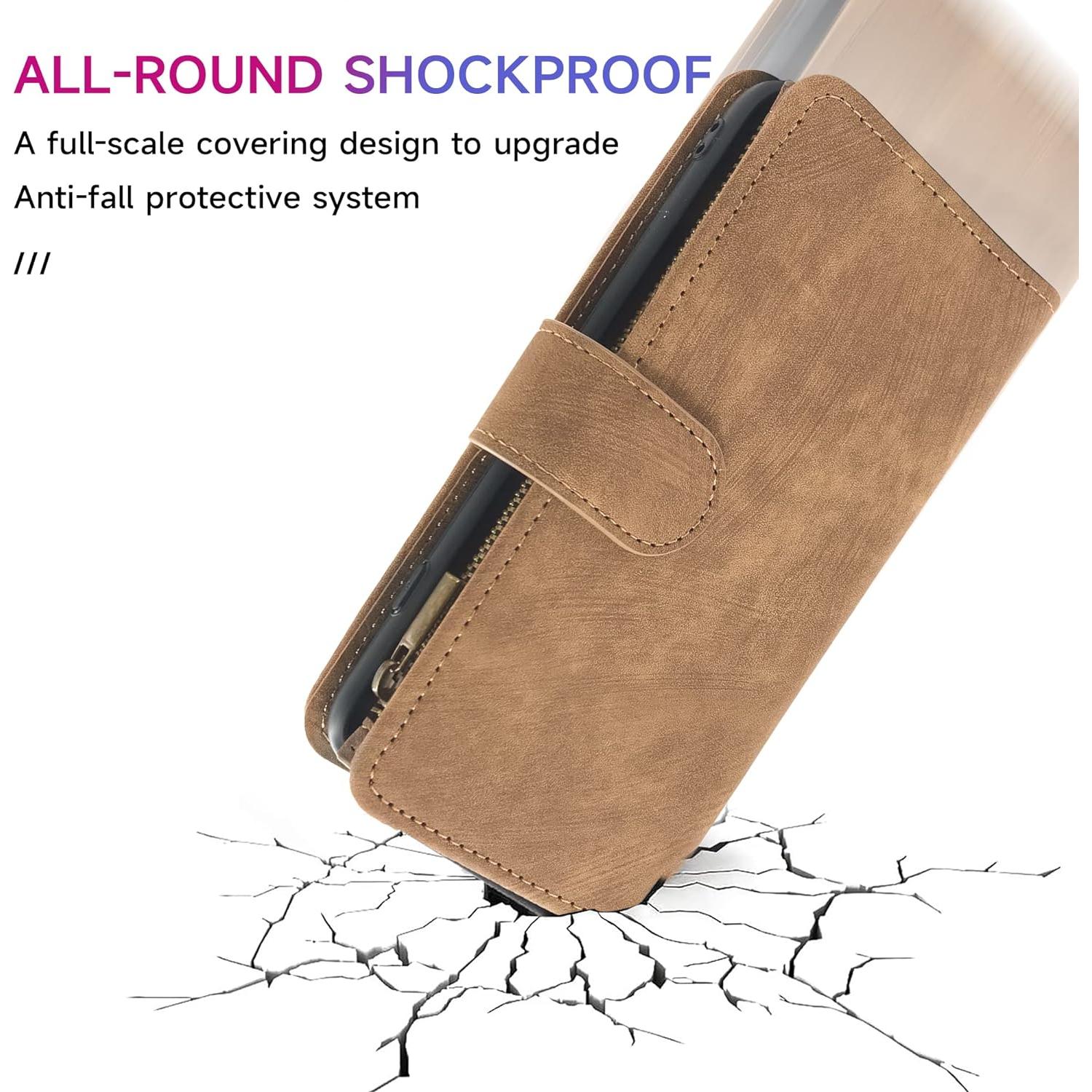 Funda de billetera Dibosom para Cricket Icon 4, cuero marrón