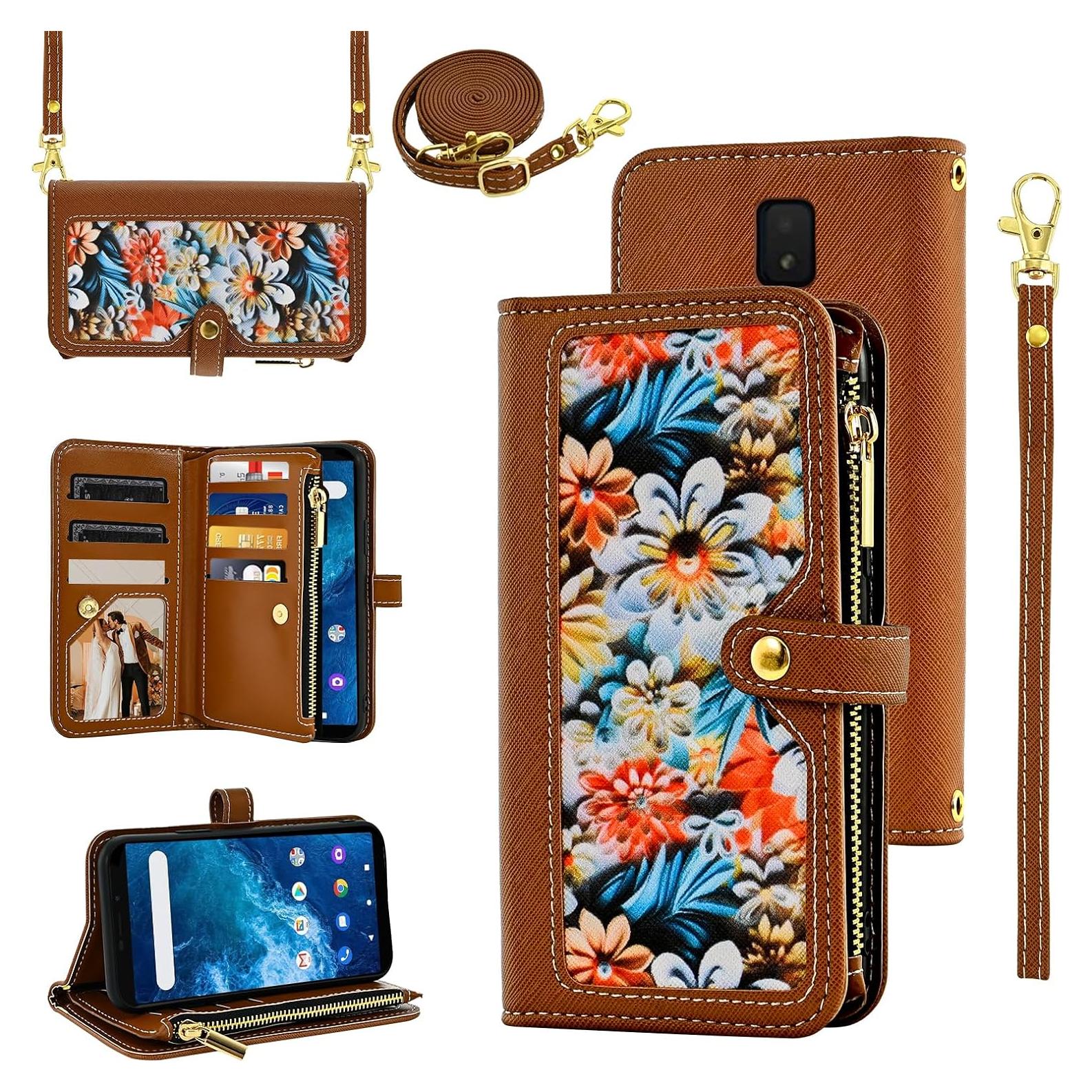 Funda Billetera Furiet Marrón para Cricket Icon 3/Splendor/AT&T