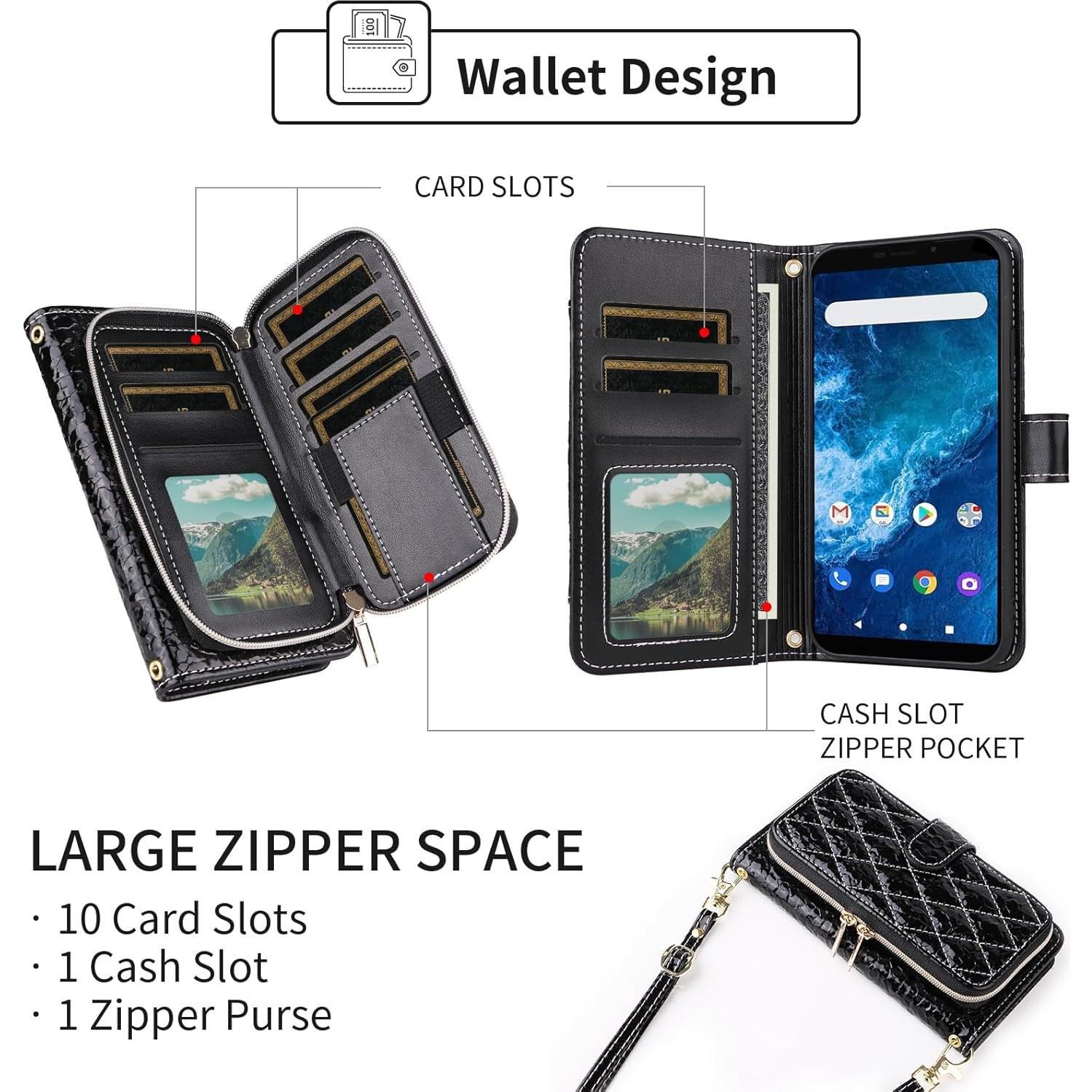 Funda de Cartera Furiet para Cricket Icon 2 y AT&T Fusion Z
