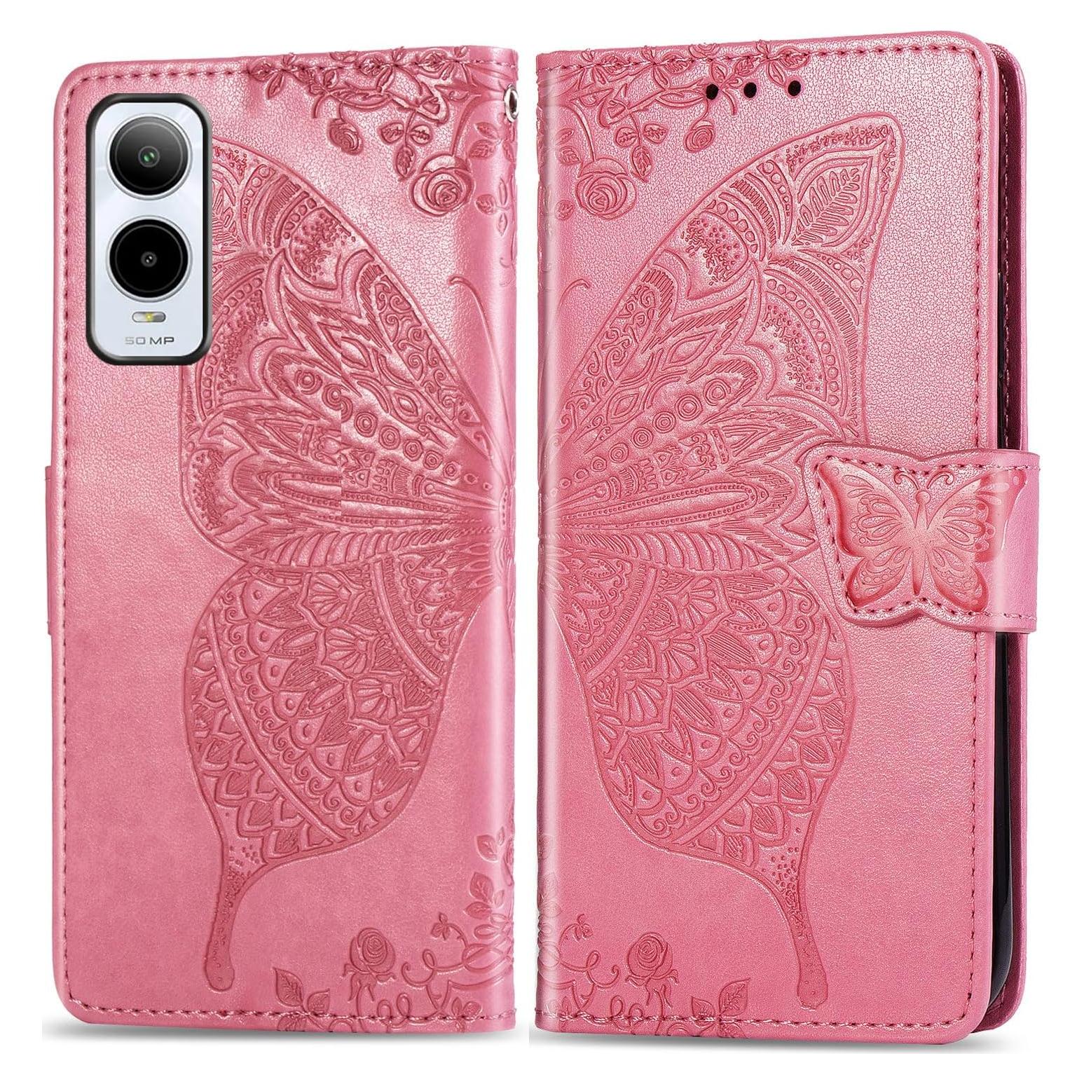 Funda billetera DAMONDY para Cricket Icon 6 - Rosa, cuero PU